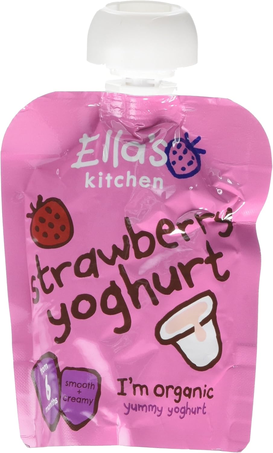Ella's Kitchen - Griechischer Joghurt & Erdbeeren Bio-Snack (6 x 90 g)