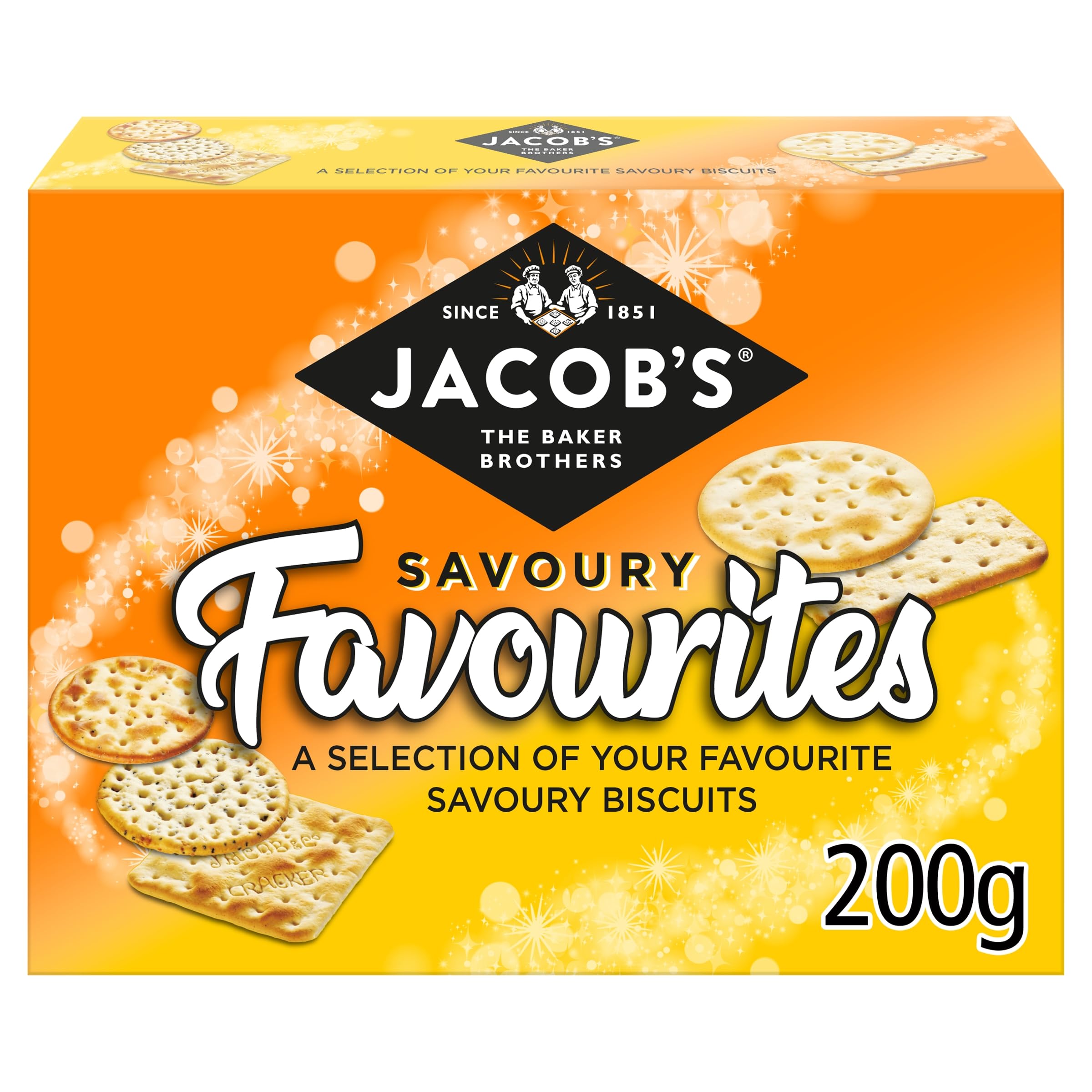 Jacob's Savoury Favourites Auswahlbox - Verschiedene herzhafte Cracker für Käse, 200 g