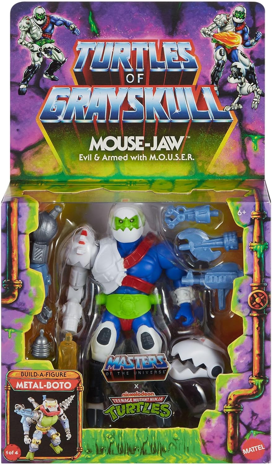 Masters of the Universe Turtles of Grayskull Leonardo Actionfigur – Mauskiefer-Design (HVJ63)