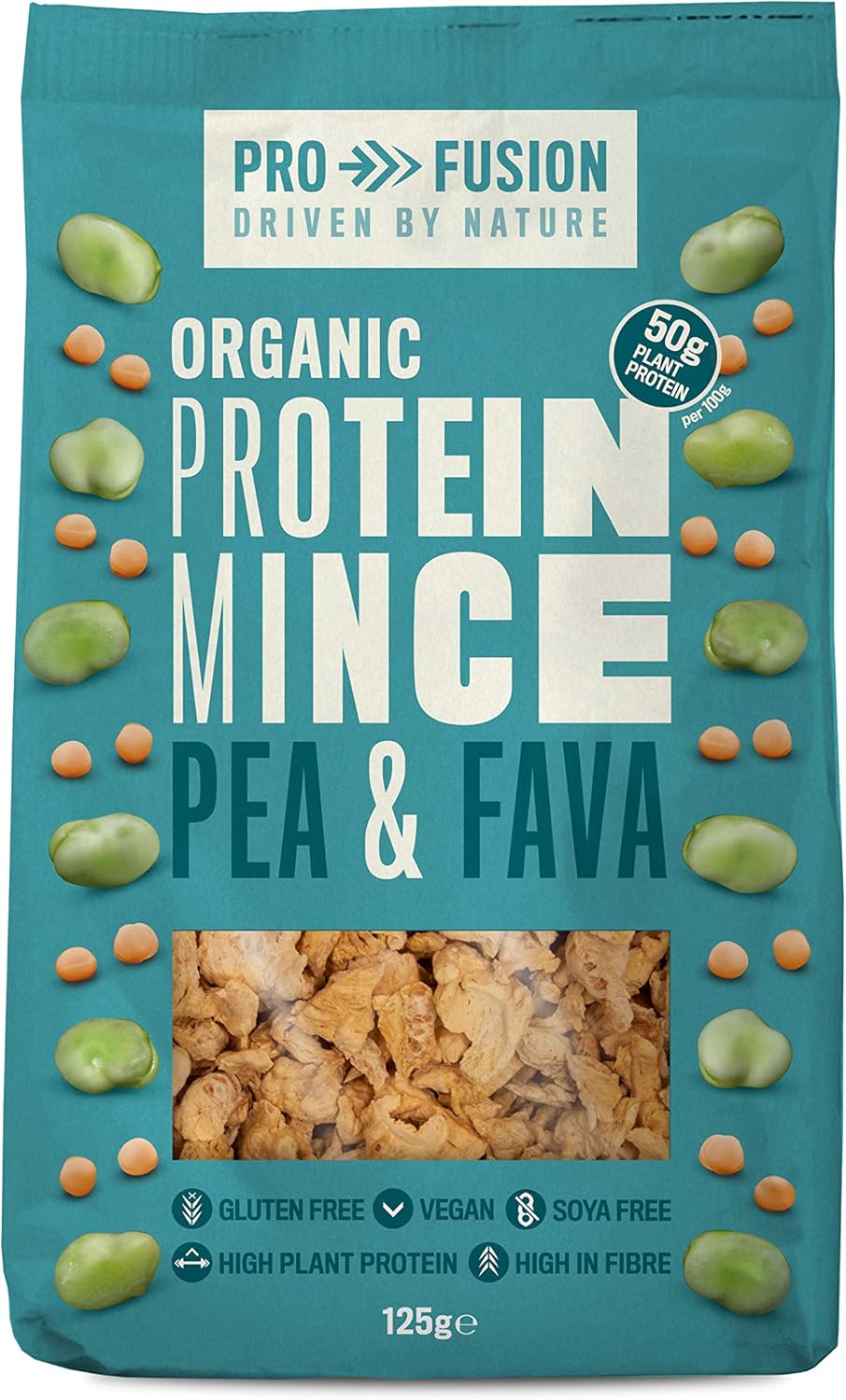 Profusion Bio-veganes Erbsen- und Fava-Proteinhackfleisch, 125 g