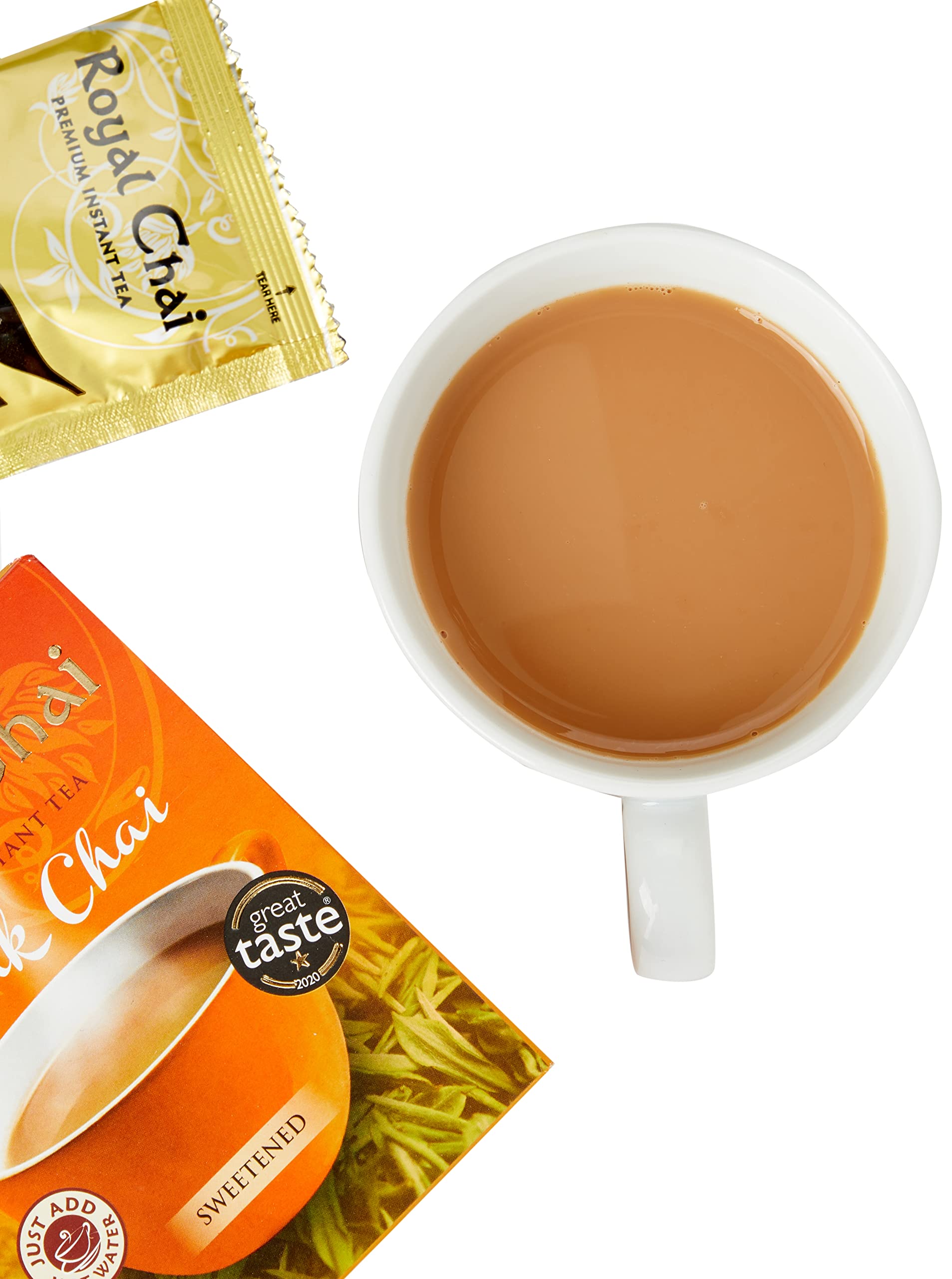 Royal Chai Premium Instant Karak Chai (gesüßt) – 10er-Packung