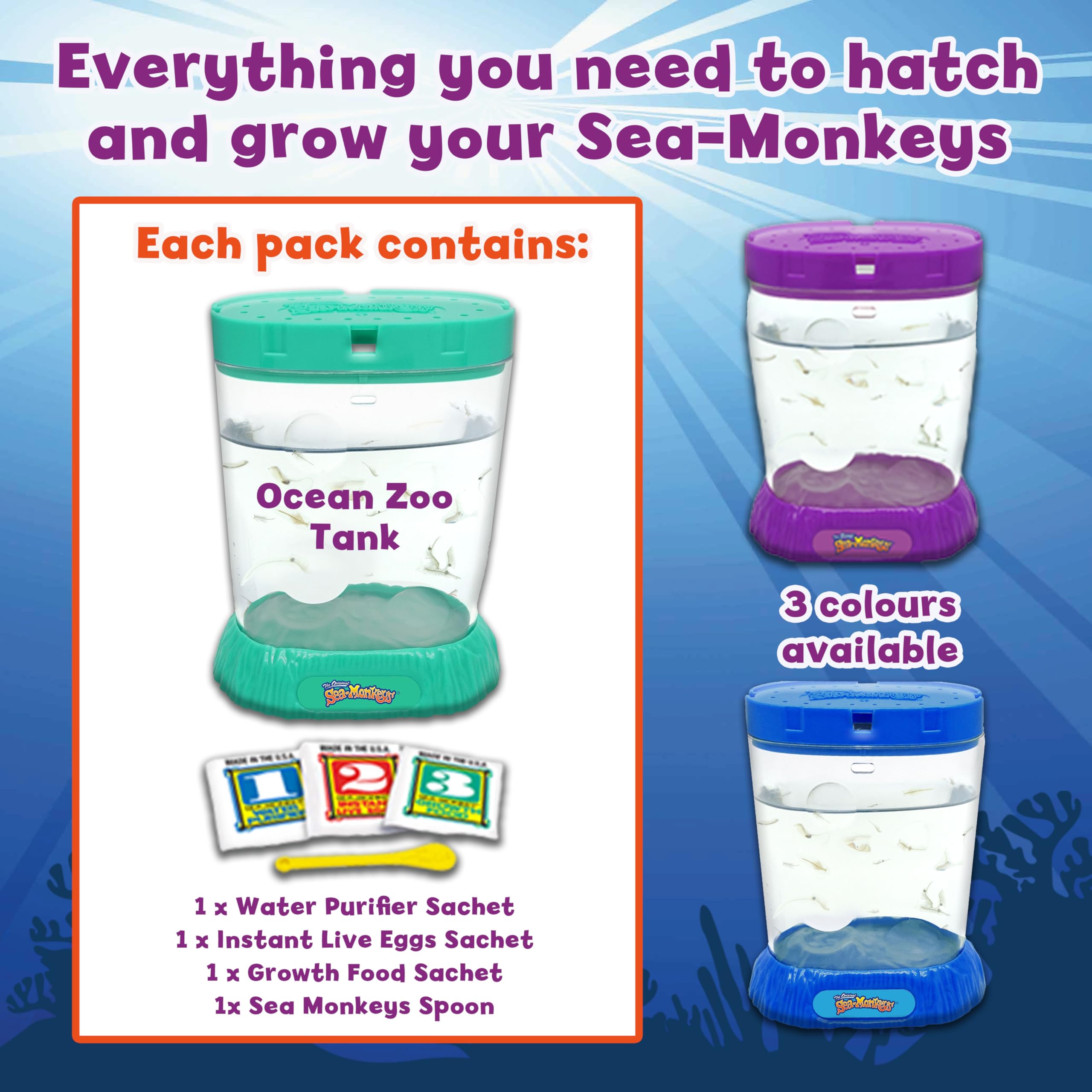 Sea Monkeys Ocean Zoo – Pädagogisches Wissenschaftsset für Kinder von 5 bis 10 Jahren