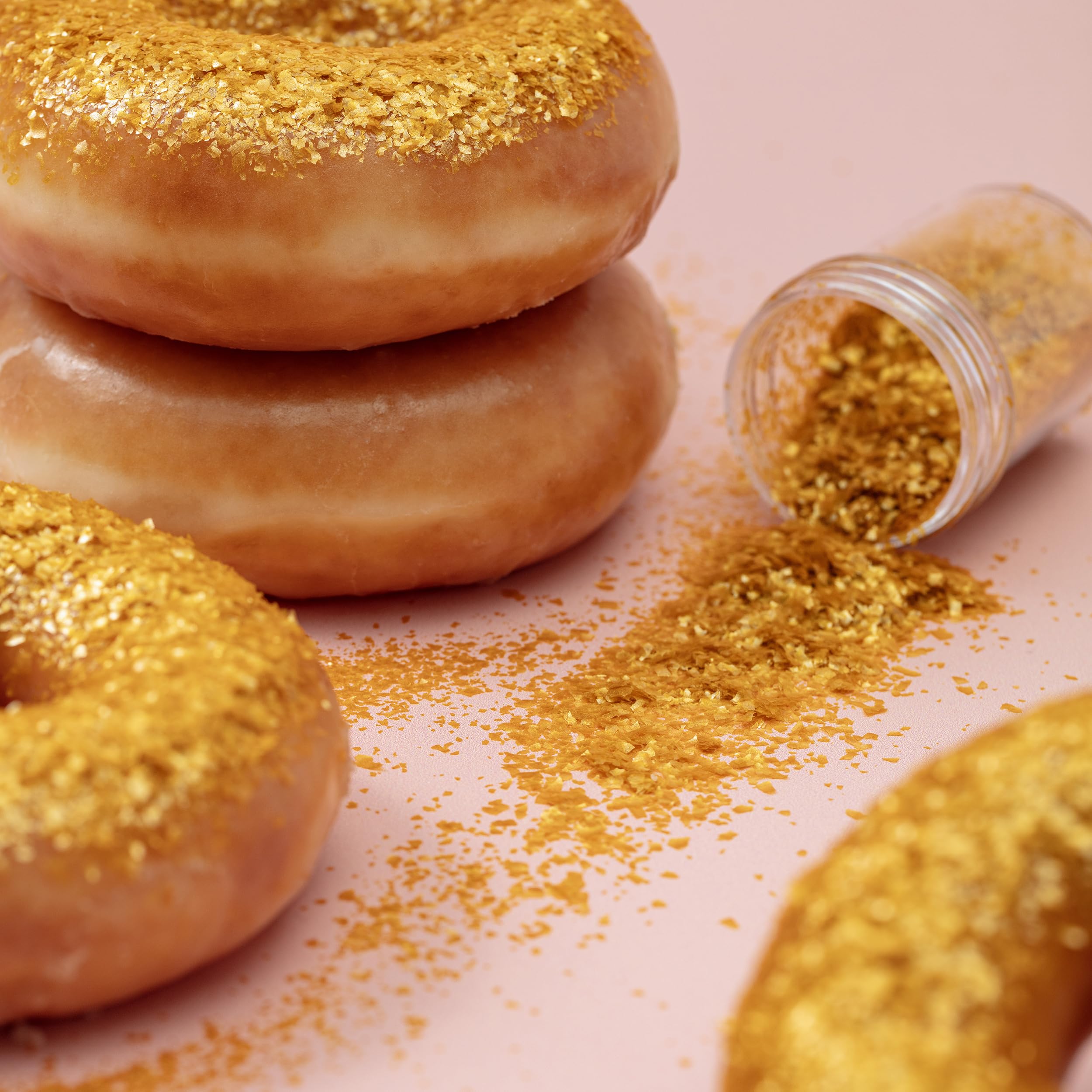 PME Gold glitzernde Glitzerflocken zum Dekorieren von Kuchen (7 g) – 3er-Pack