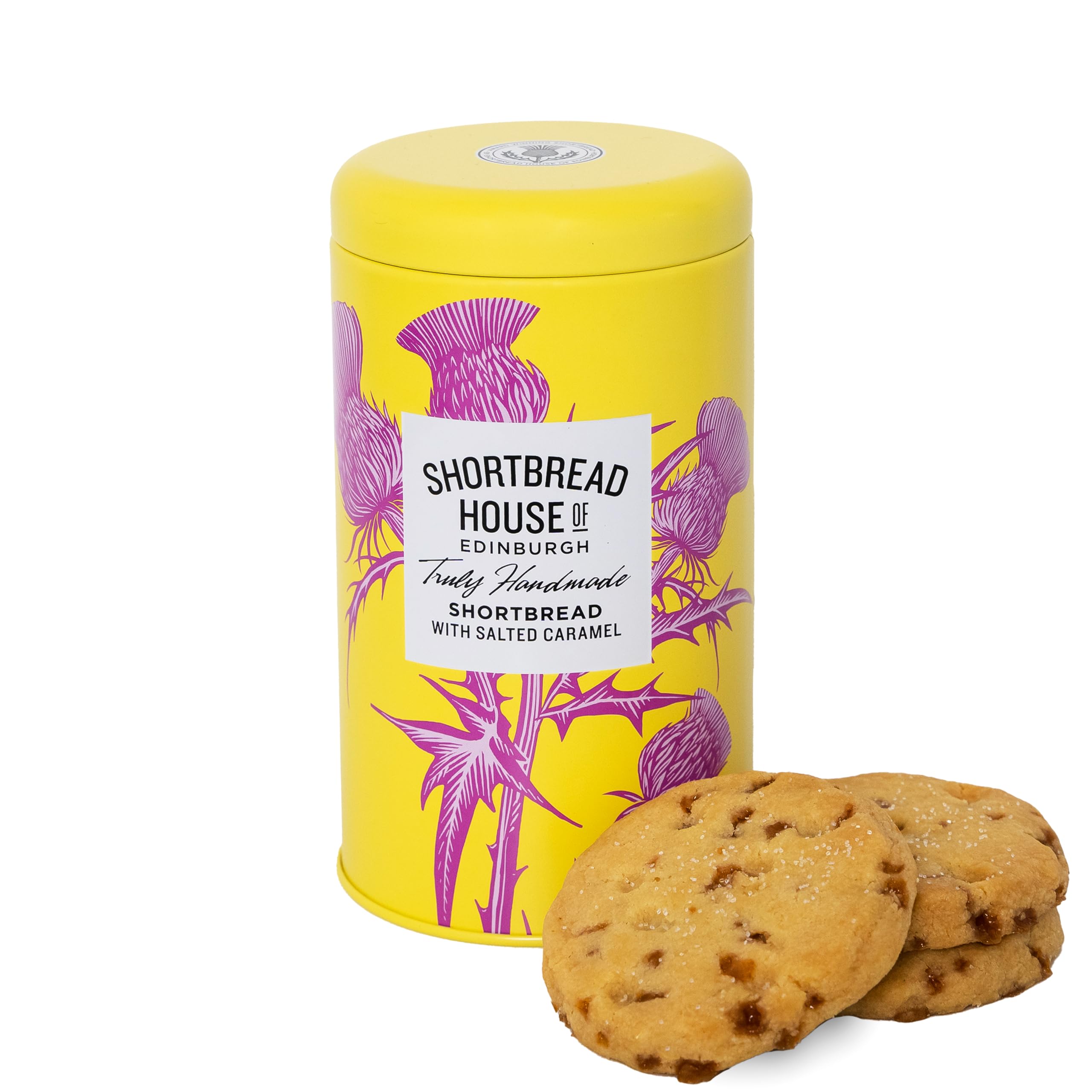 Shortbread House of Edinburgh, handgemachte Butter-Shortbread-Kekse mit gesalzenem Karamell – 140-g-Dose