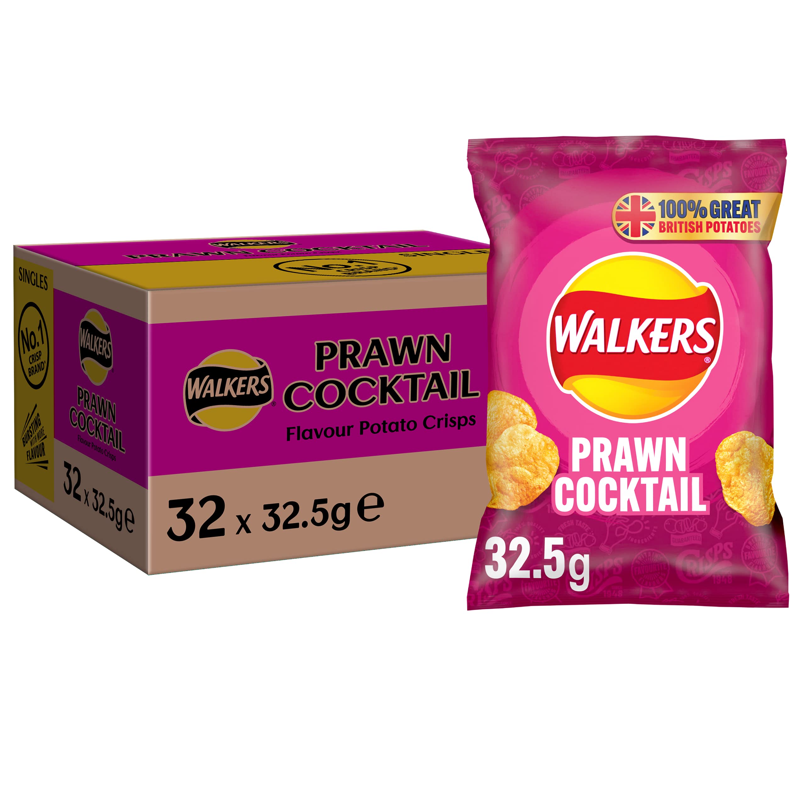 Walkers - Krabbencocktail-Chips 32 x 32,5 g Multipack