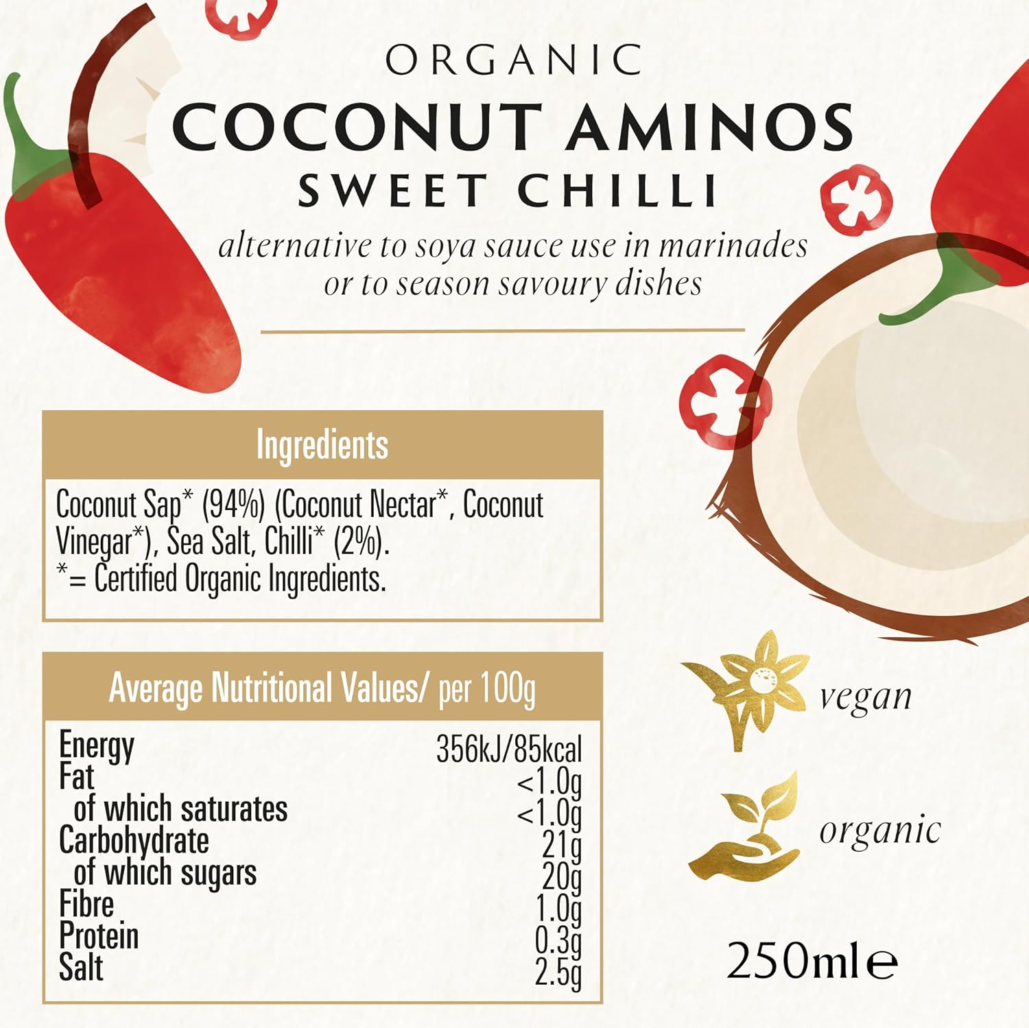 Biona Bio-Kokosnuss-Aminos-Süße-Chili-Sauce, 250 ml