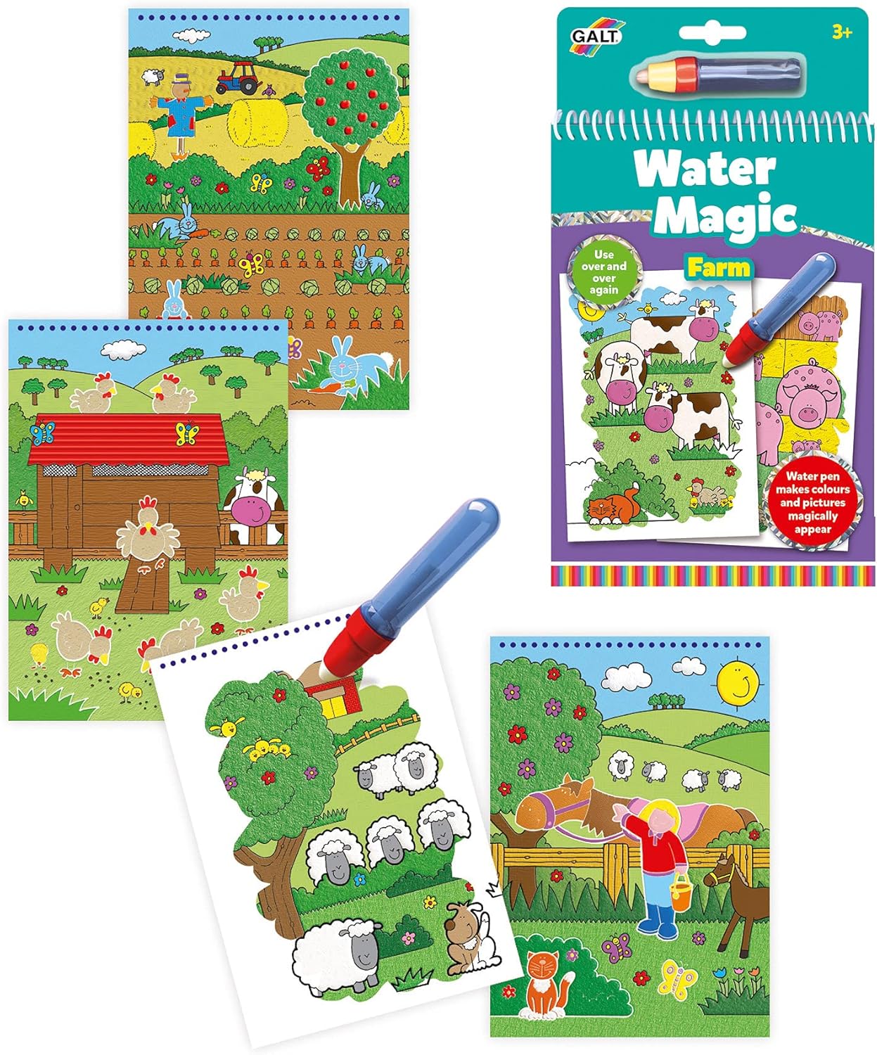 Galt Toys, Wasserzauber – Bauernhof, Malbuch für Kinder ab 3 Jahren