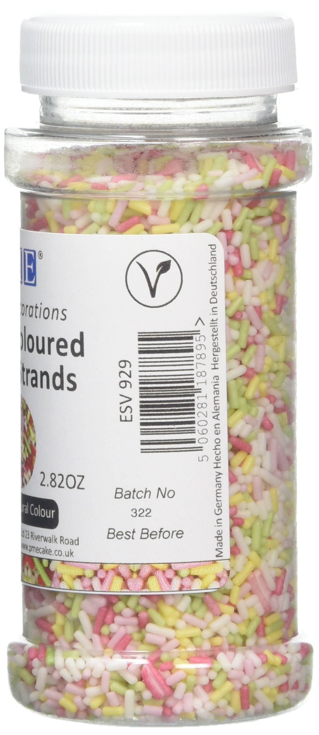 PME Zuckerstränge bunt 80 g - Backstreusel für Kuchen, Cupcakes & Desserts