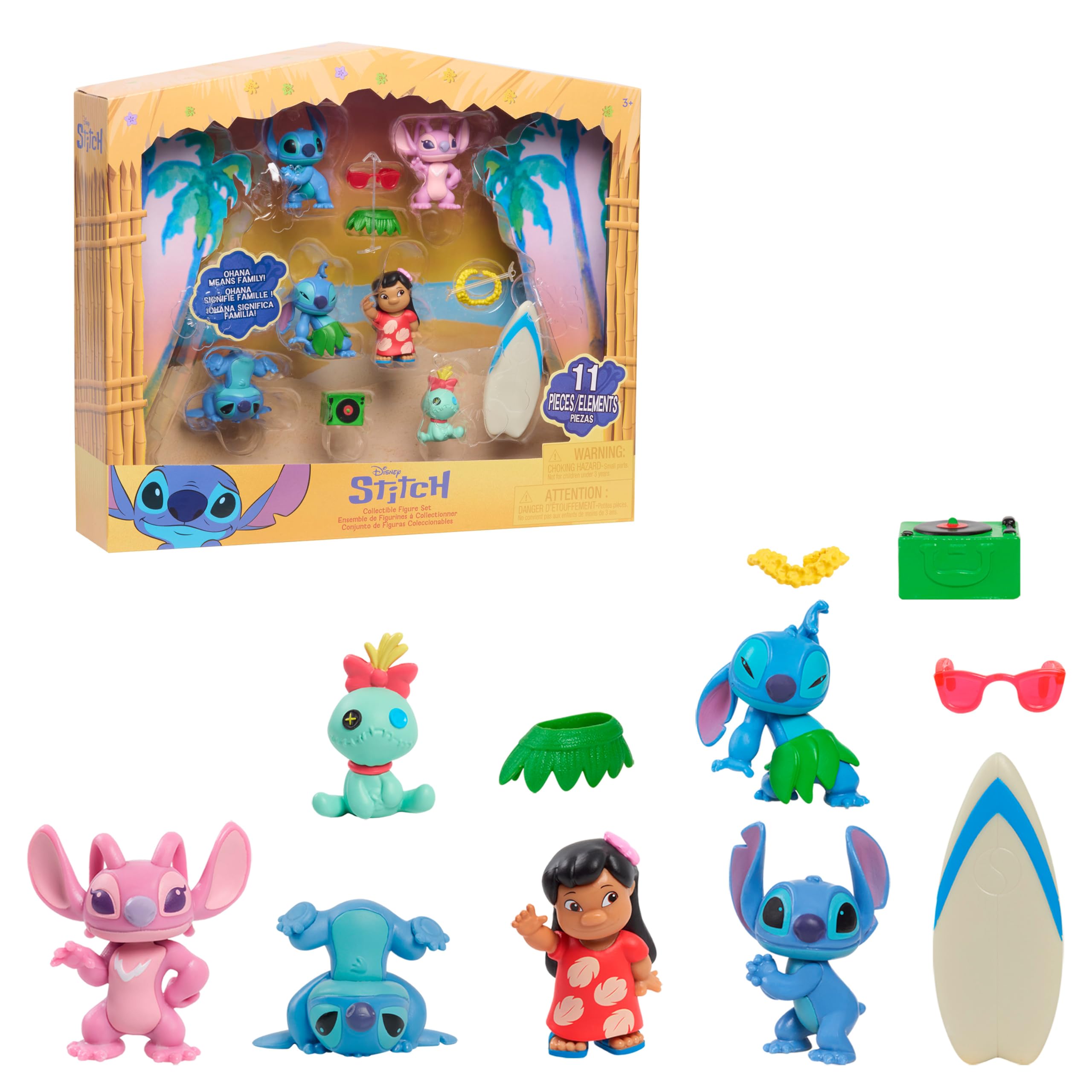 Just Play Disney Lilo & Stitch – 11-teiliges Sammelfiguren-Set mit Zubehör