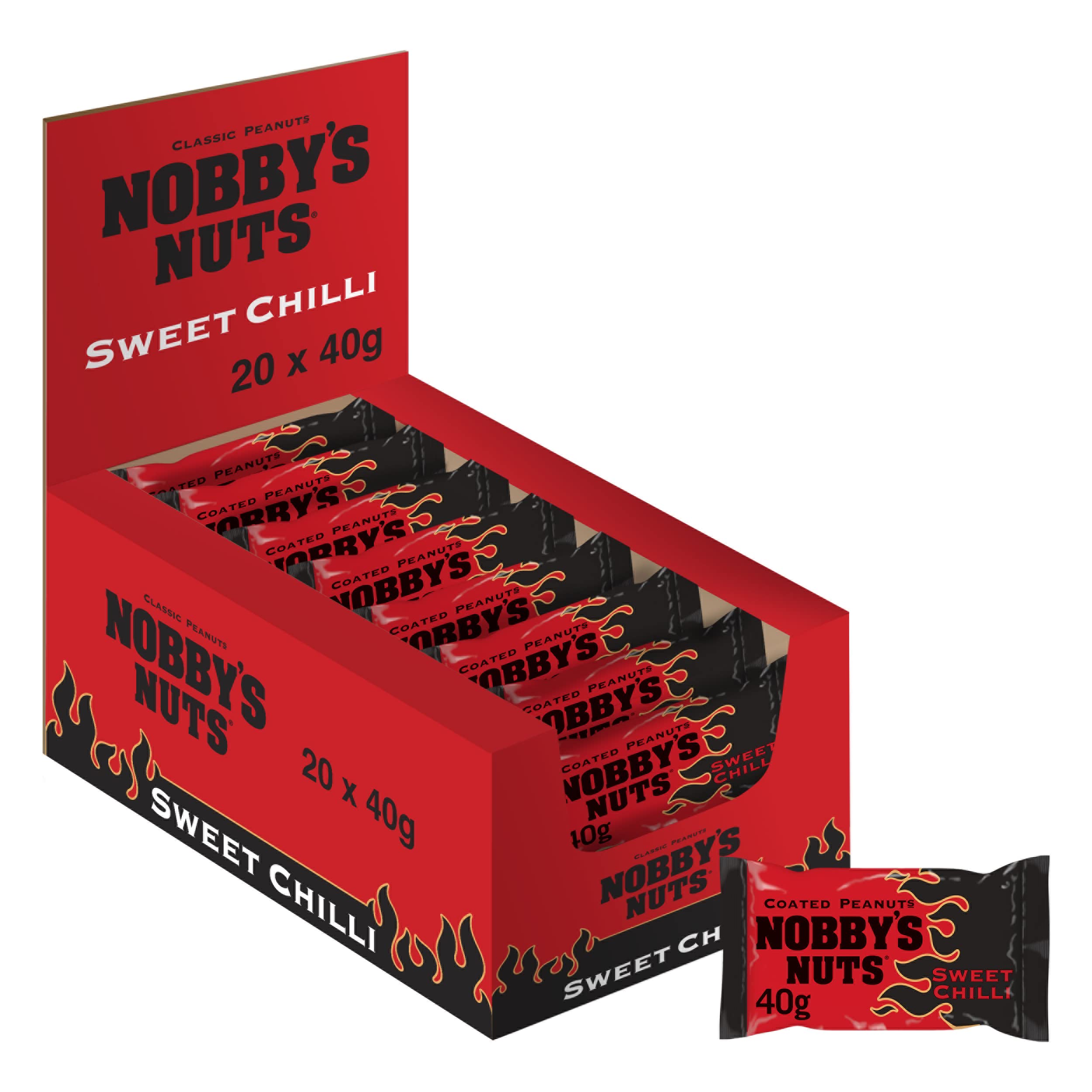 Nobby's Nuts Sweet Chilli Coated Peanuts, 40 g (Pack of 20)