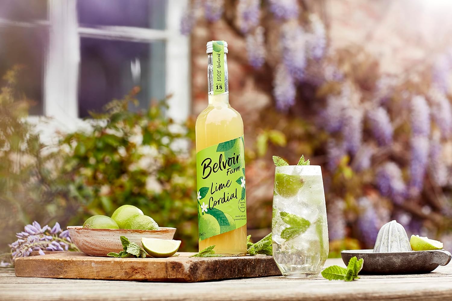 Belvoir Farm Lime Cordial – Frisch gepresstes Limettensaftgetränk (750 ml)