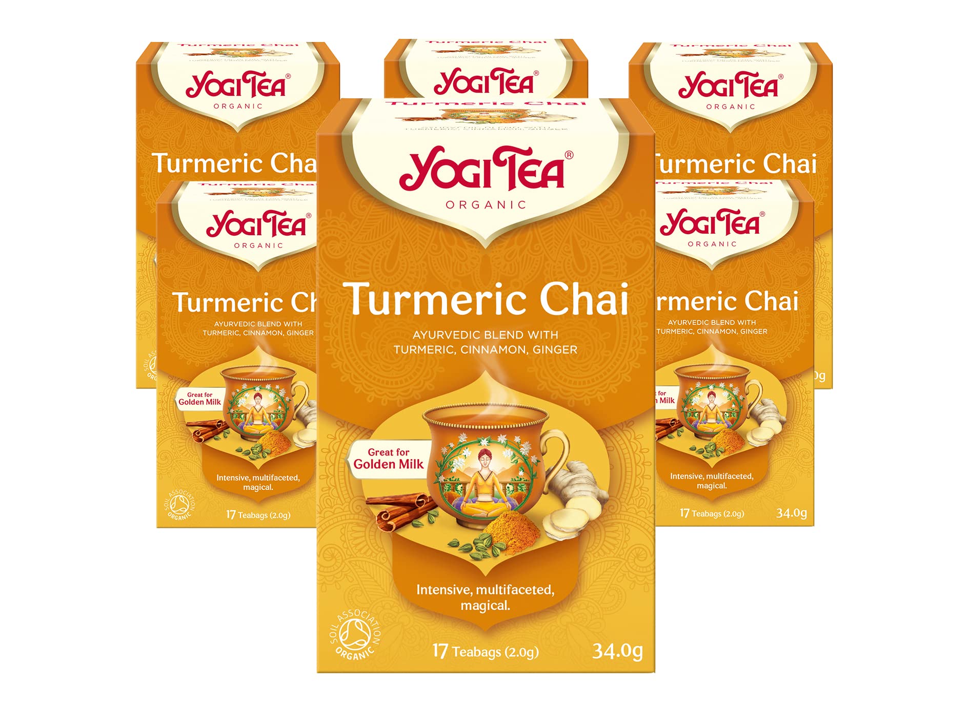 YOGI TEA - Bio-Kräutertee mit Kurkuma-Chai, ideal für Goldene Milch, Mischung aus Kurkuma, Zimt und Ingwer