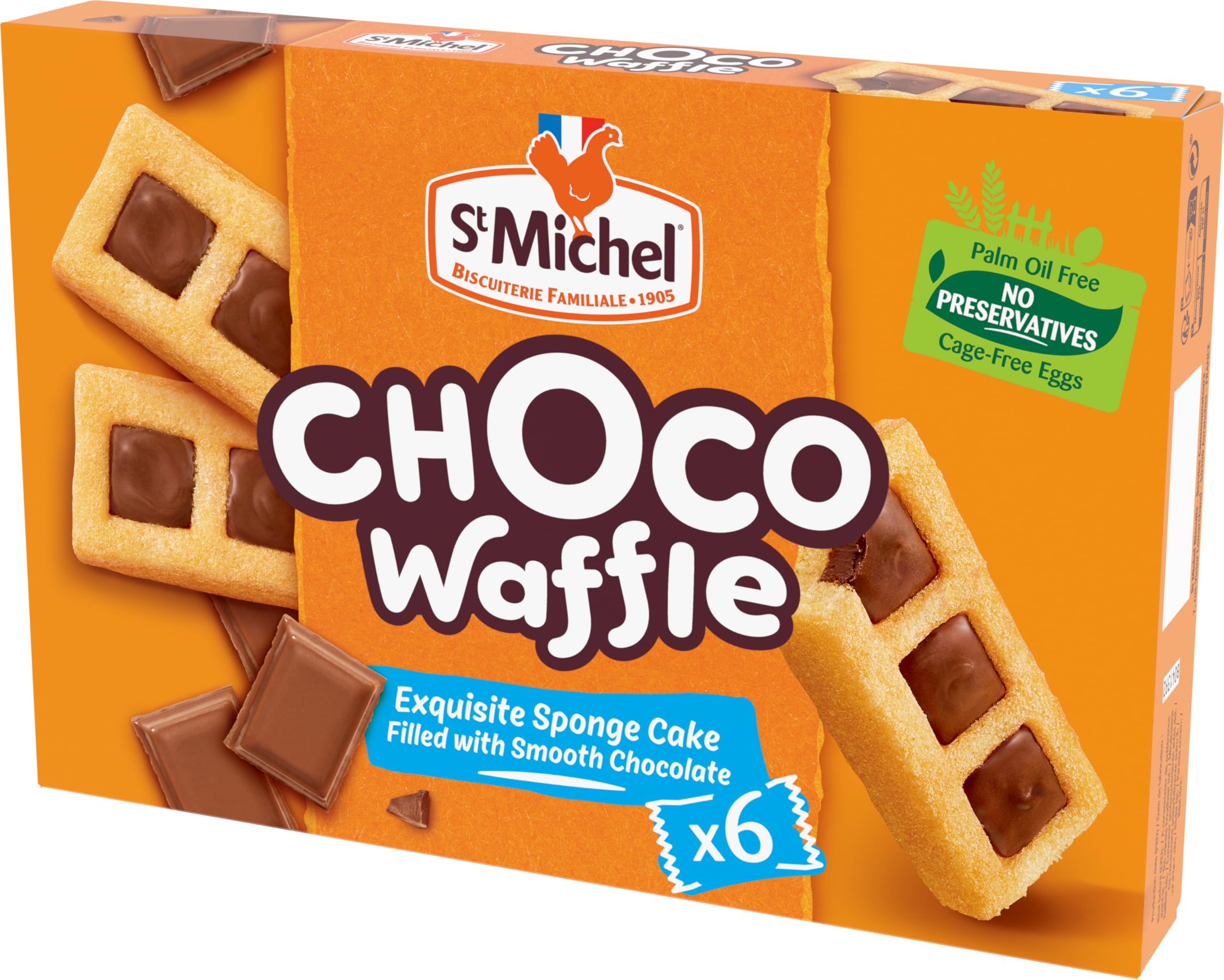 St Michel Choco Waffle - Biskuitkuchen mit Schokoladenüberzug - 6 Portionen