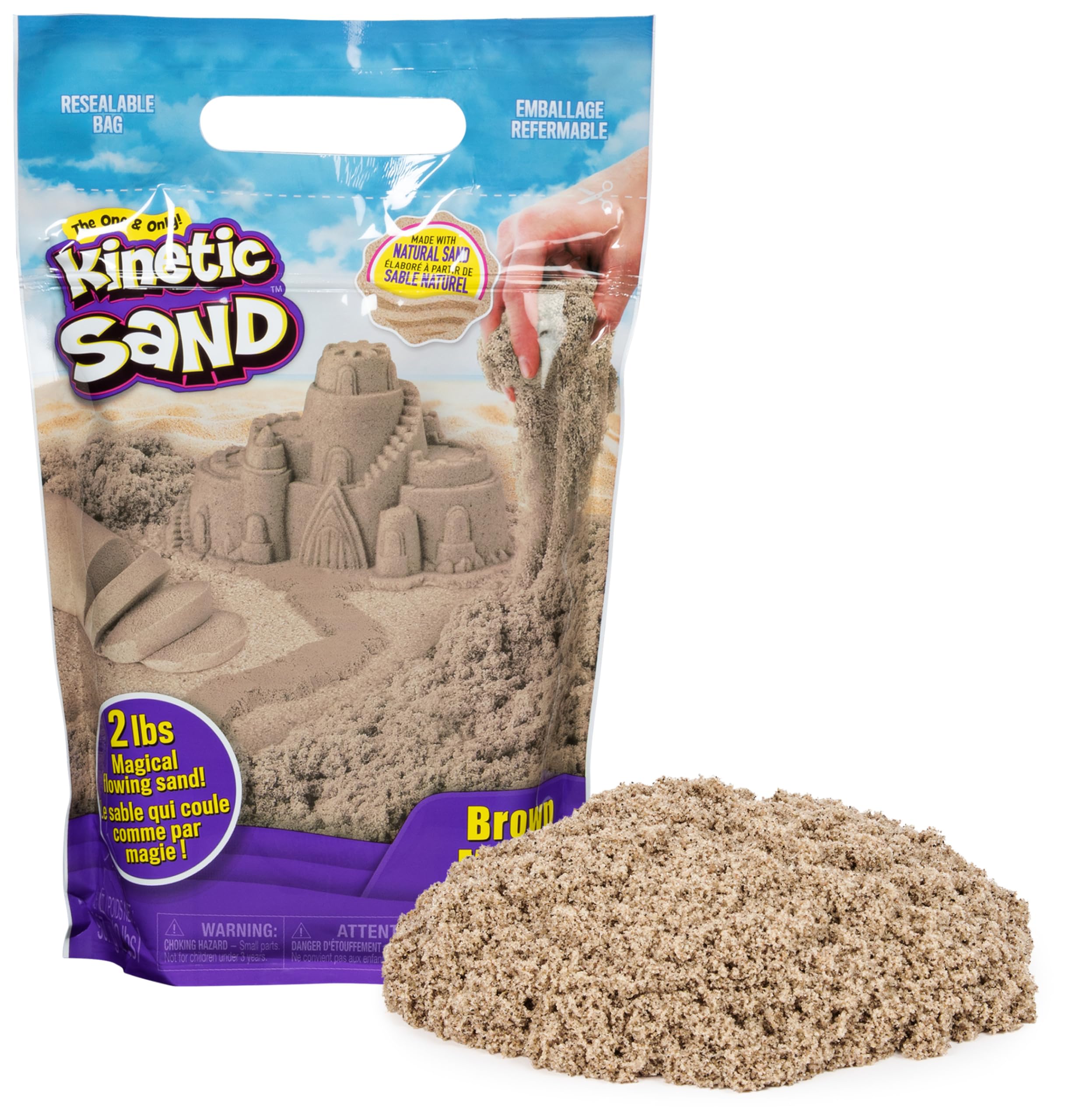 Kinetic Sand Naturbraun 907 g – Sensorischer Spielsand zum Drücken und Formen für Kinder