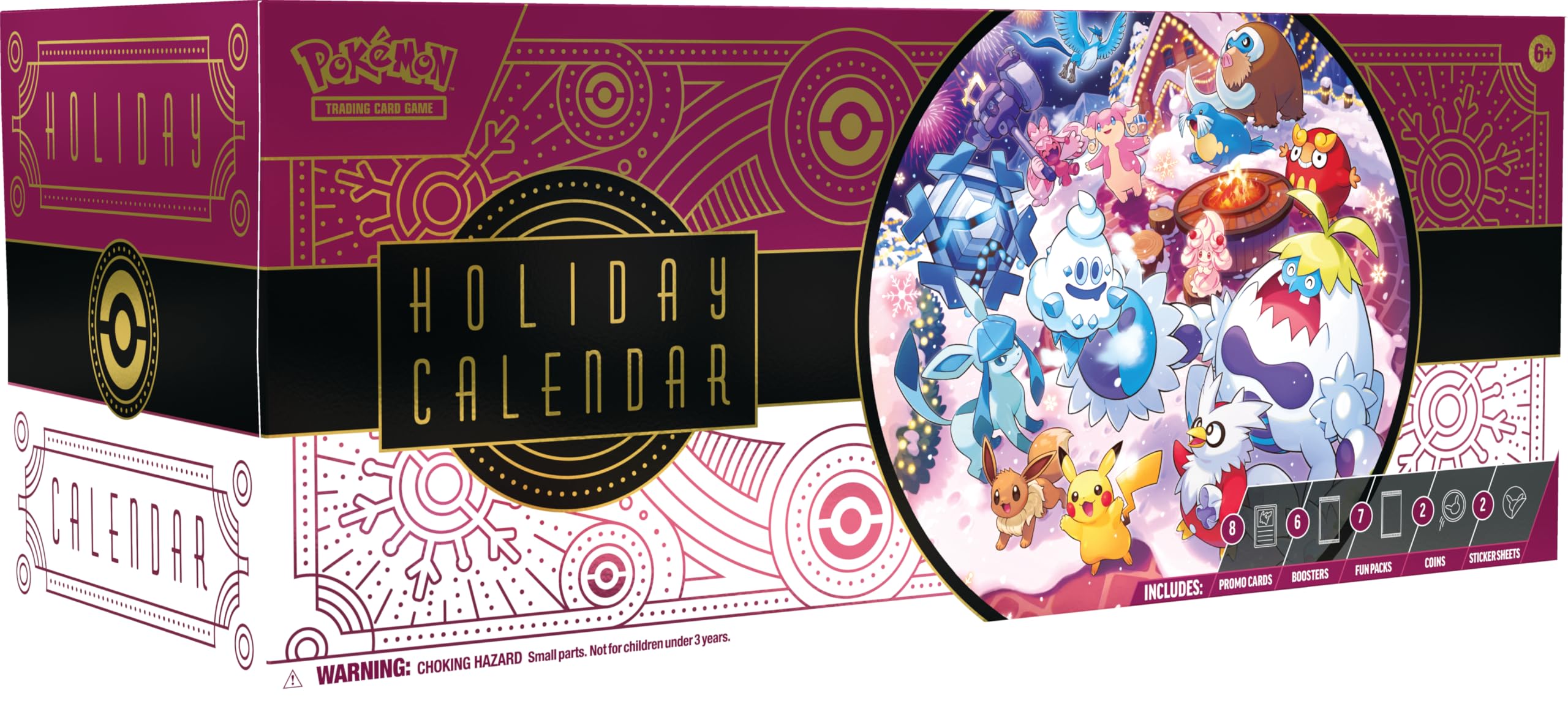 Pokémon-Sammelkartenspiel: Feiertagskalender – 8 Folienkarten, 6 Boosterpacks, 7 Fun Packs und mehr