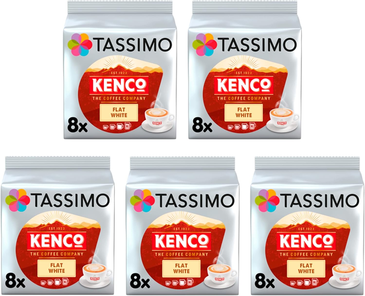 Tassimo Kenco Flat White Kaffeepads x8 (5er-Pack) – insgesamt 40 Getränke