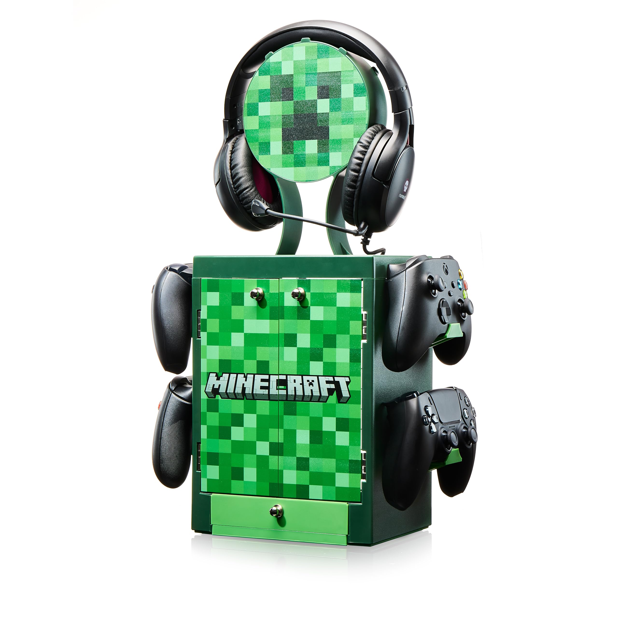 Minecraft Creeper Gaming Locker & Storage Stand von Numskull – Für 10 Spiele, 4 Controller
