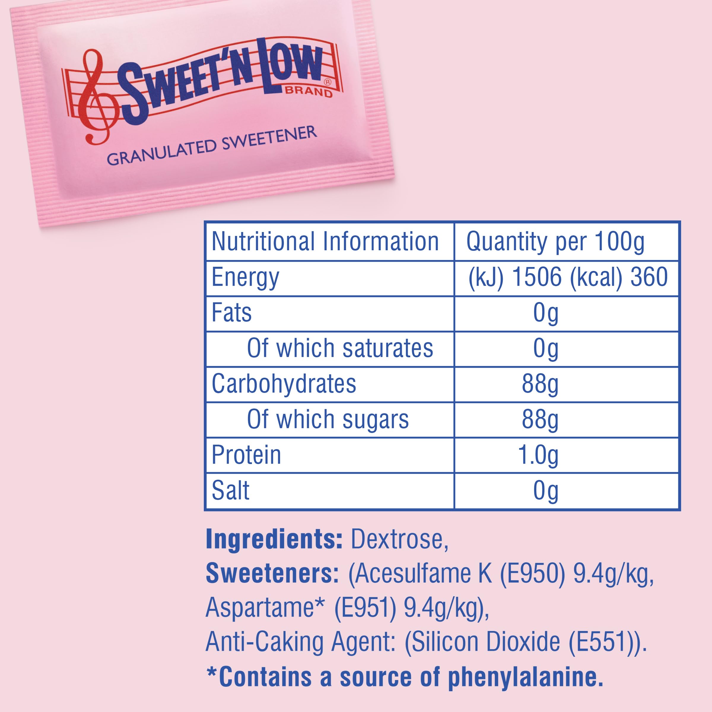 Sweet'N Low - Granulierter Süßstoff 1000 Beutelportionen
