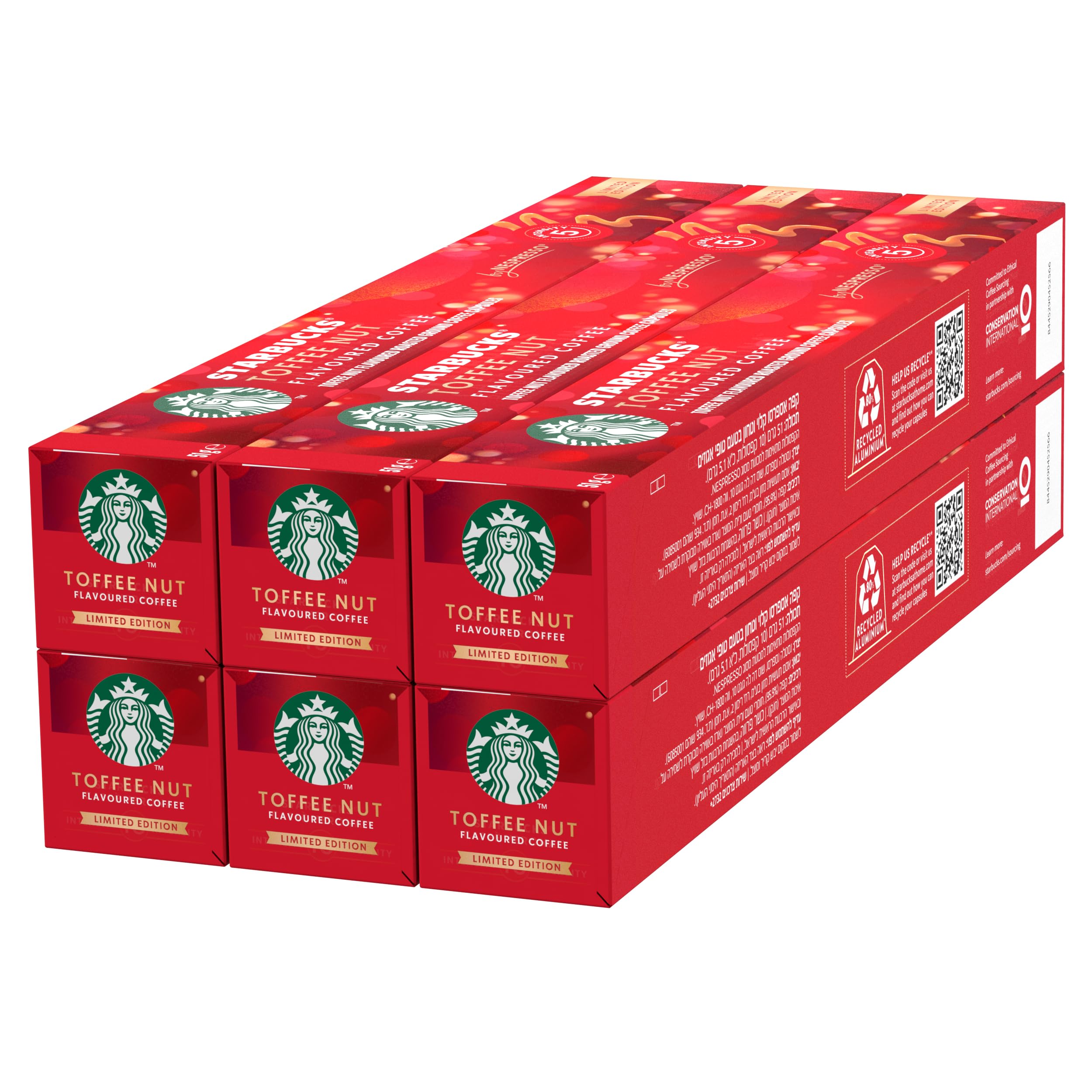 STARBUCKS – Toffee-Nuss-Kaffee von Nespresso, helle Röstung, Einzelportionskapseln