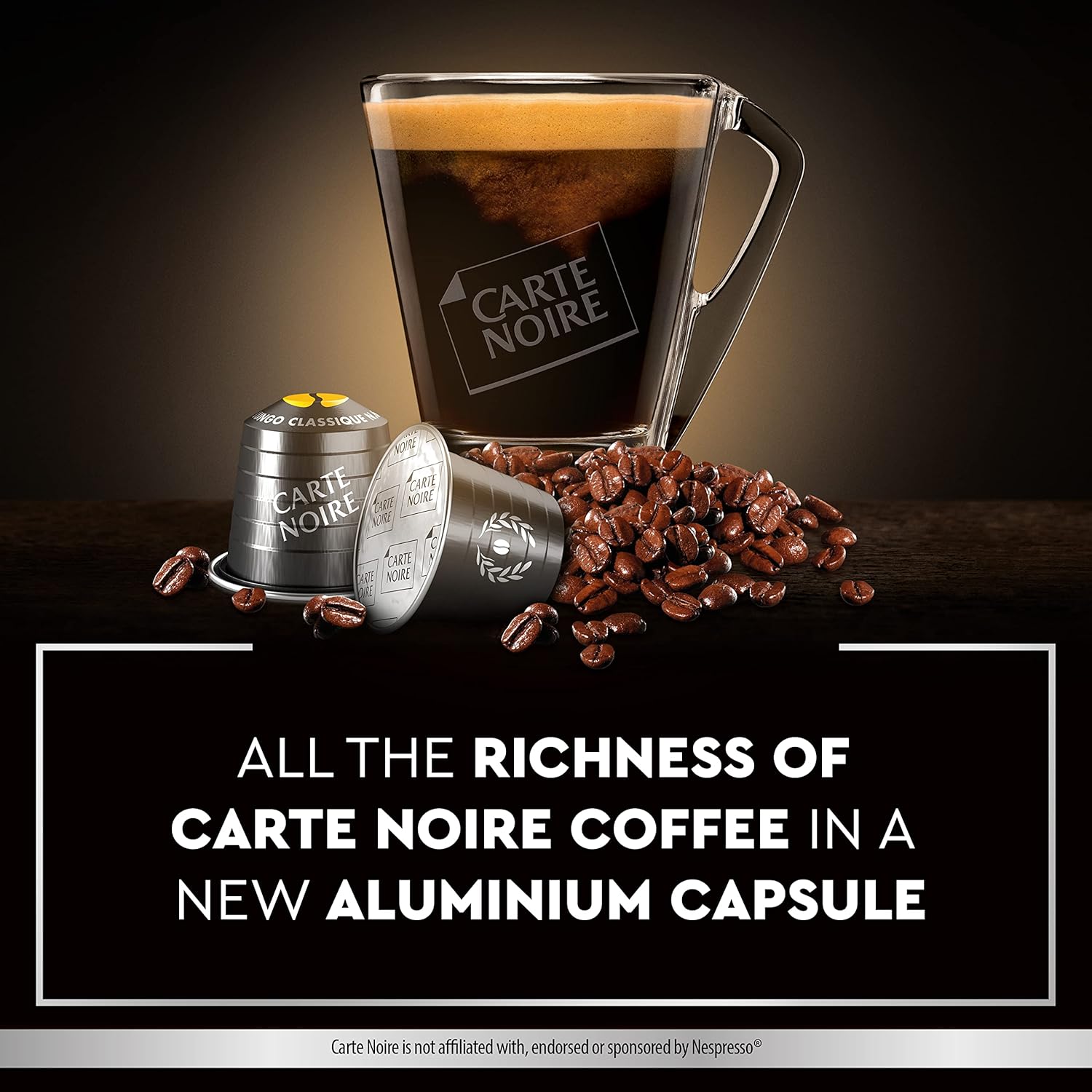 Carte Noire Espresso Lungo – 100 % Arabica, Nespresso-kompatible Aluminiumkapseln, 30 Kapseln