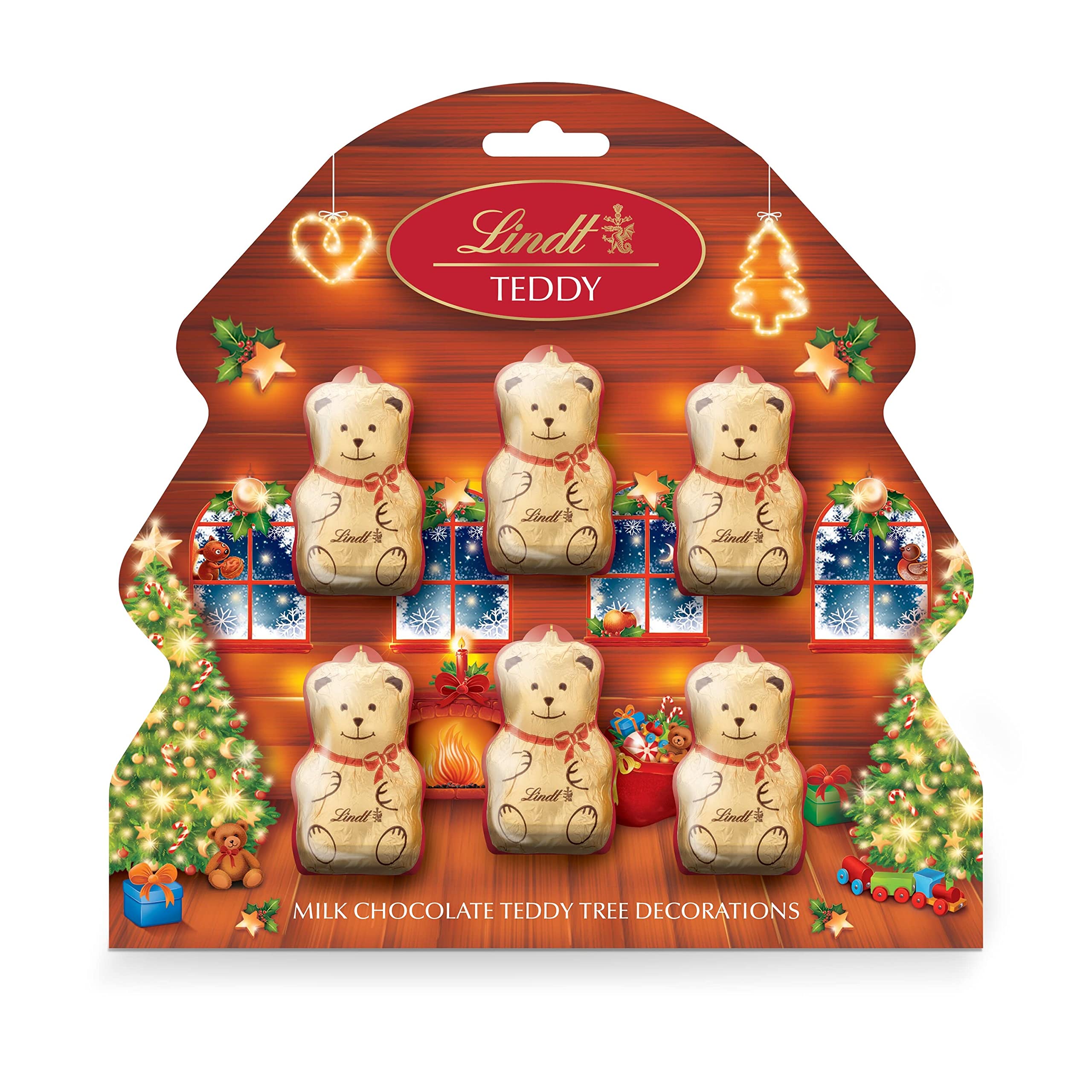 Lindt - Teddy Gold Milk Chocolate Christmas Tree Decorations 60g (6 Teddies)