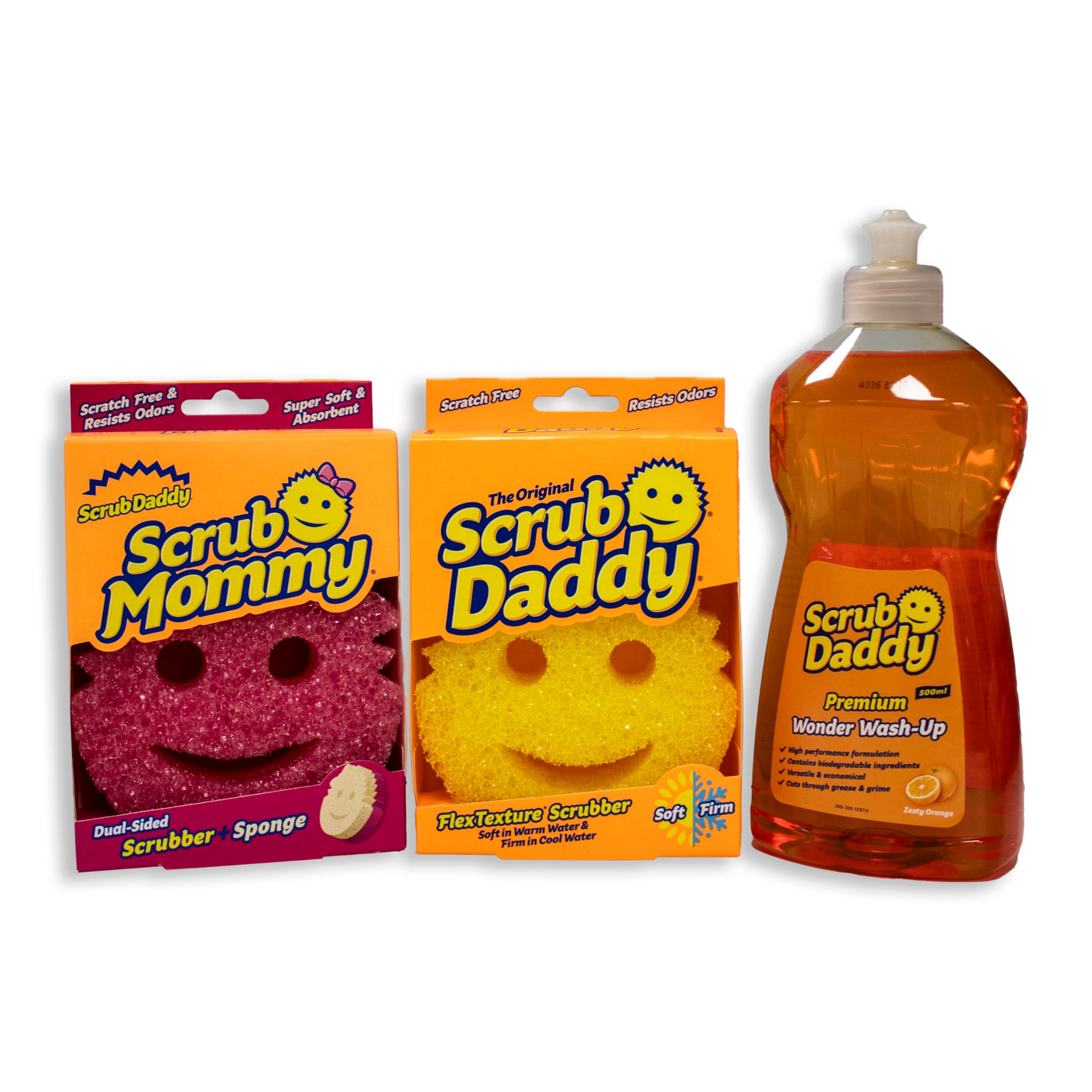 Scrub Daddy Wonder Wash-Up Combo – Spülschwamm-Doppelpack mit Wonder-Spülmittel