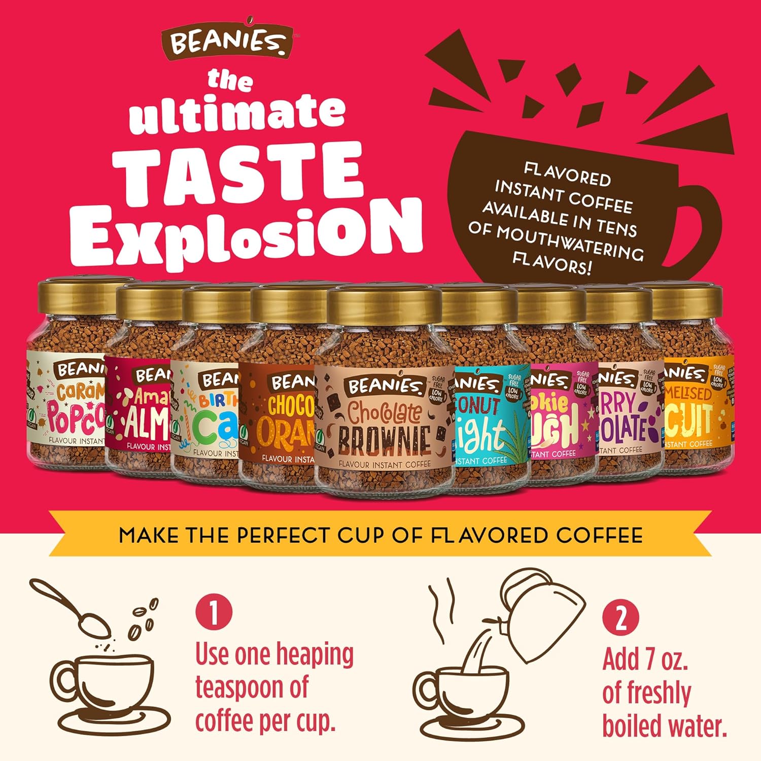 Beanies - Instantkaffee mit Amaretto-Mandelgeschmack (50 g)
