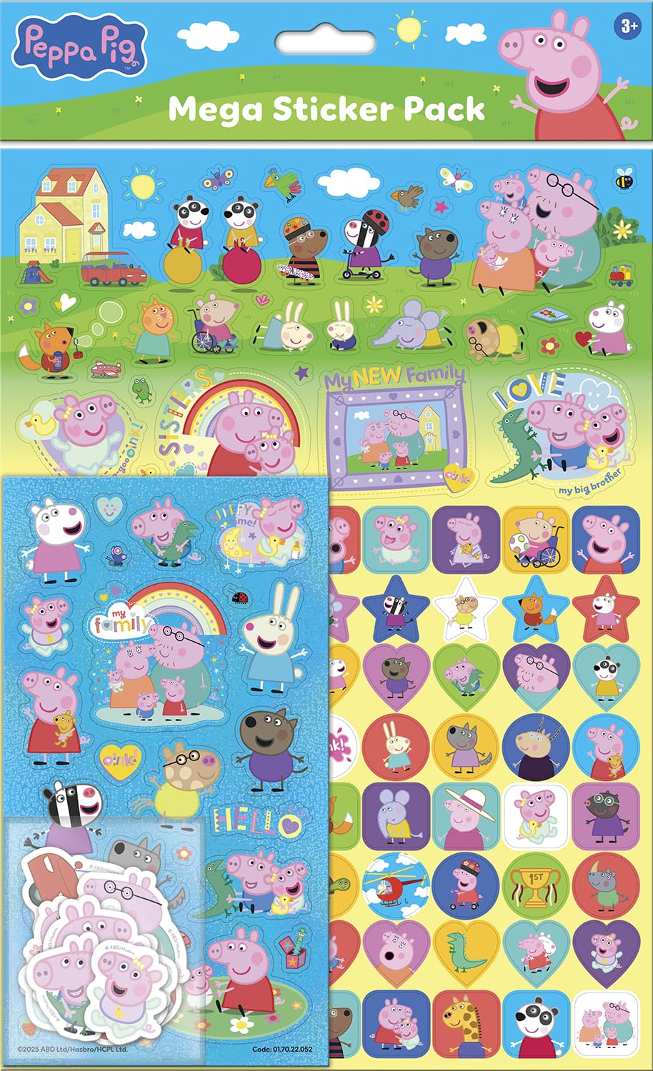 Paper Projects Peppa Pig Family Mega-Aufkleberpaket – Aufkleber für Evie, die neue kleine Schwester