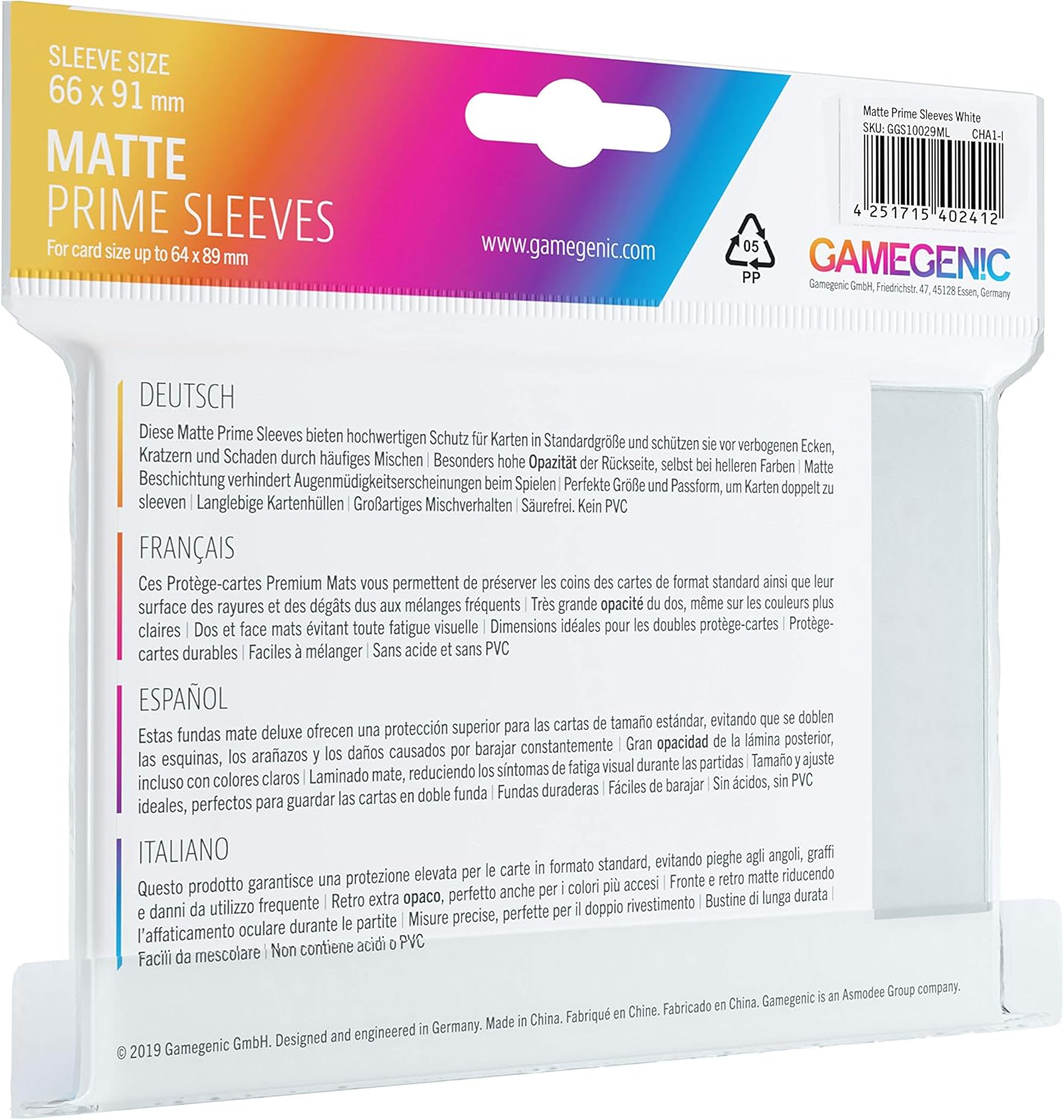 Gamegenic Matte Prime Sleeves – 100er-Pack zum Schutz und doppelten Einhüllen von Karten