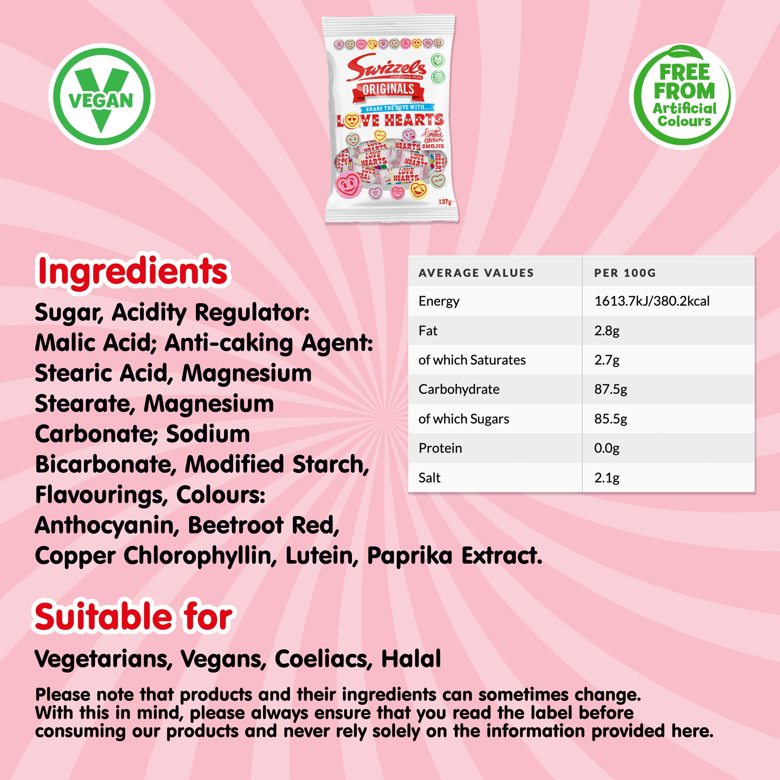 Swizzels Original Love Hearts – Fruchtige Brausebonbons mit süßen Botschaften