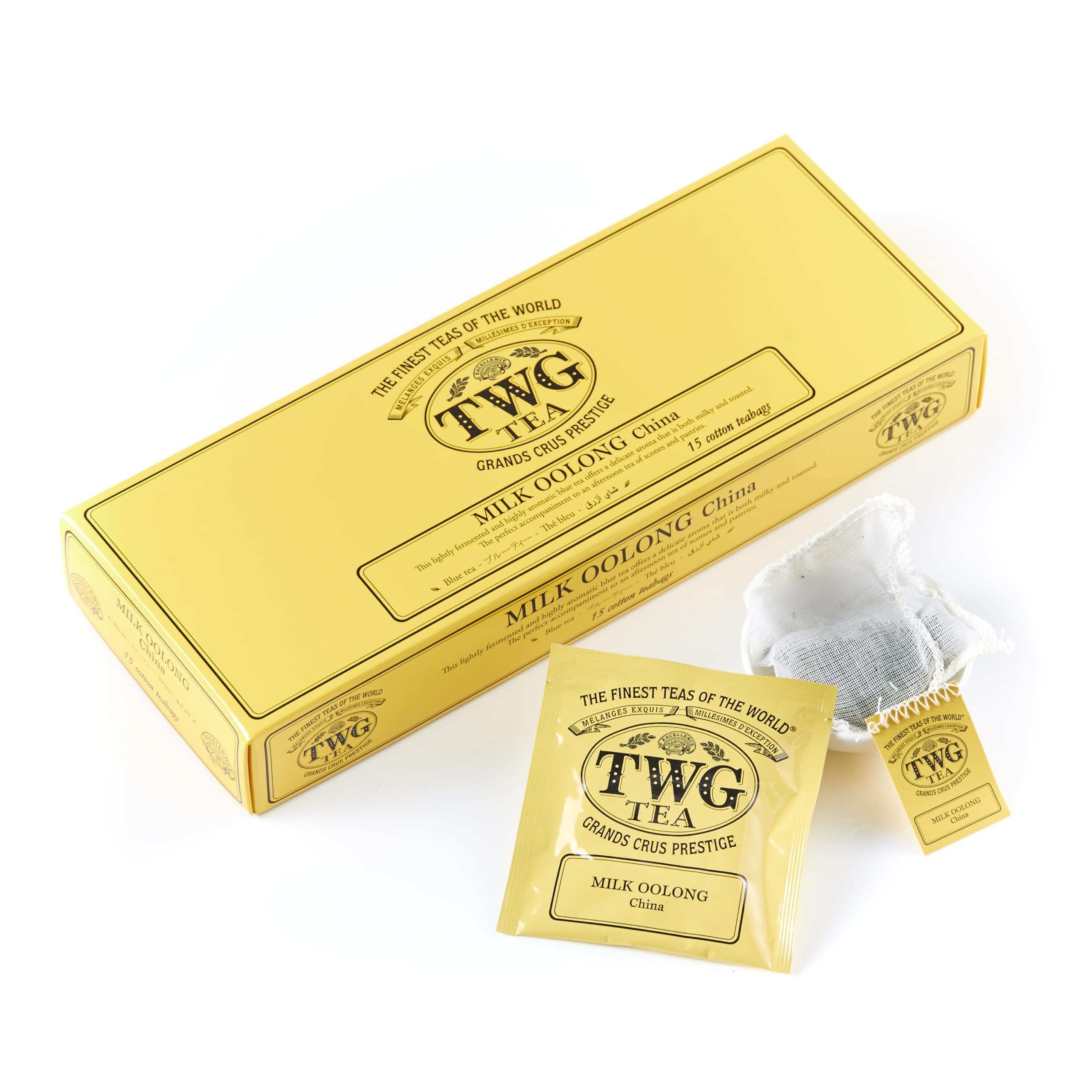 TWG Tea – Milch-Oolong | 15 handgenähte Teebeutel aus Baumwolle | Luxuriöses Oolong-Tee-Geschenkset