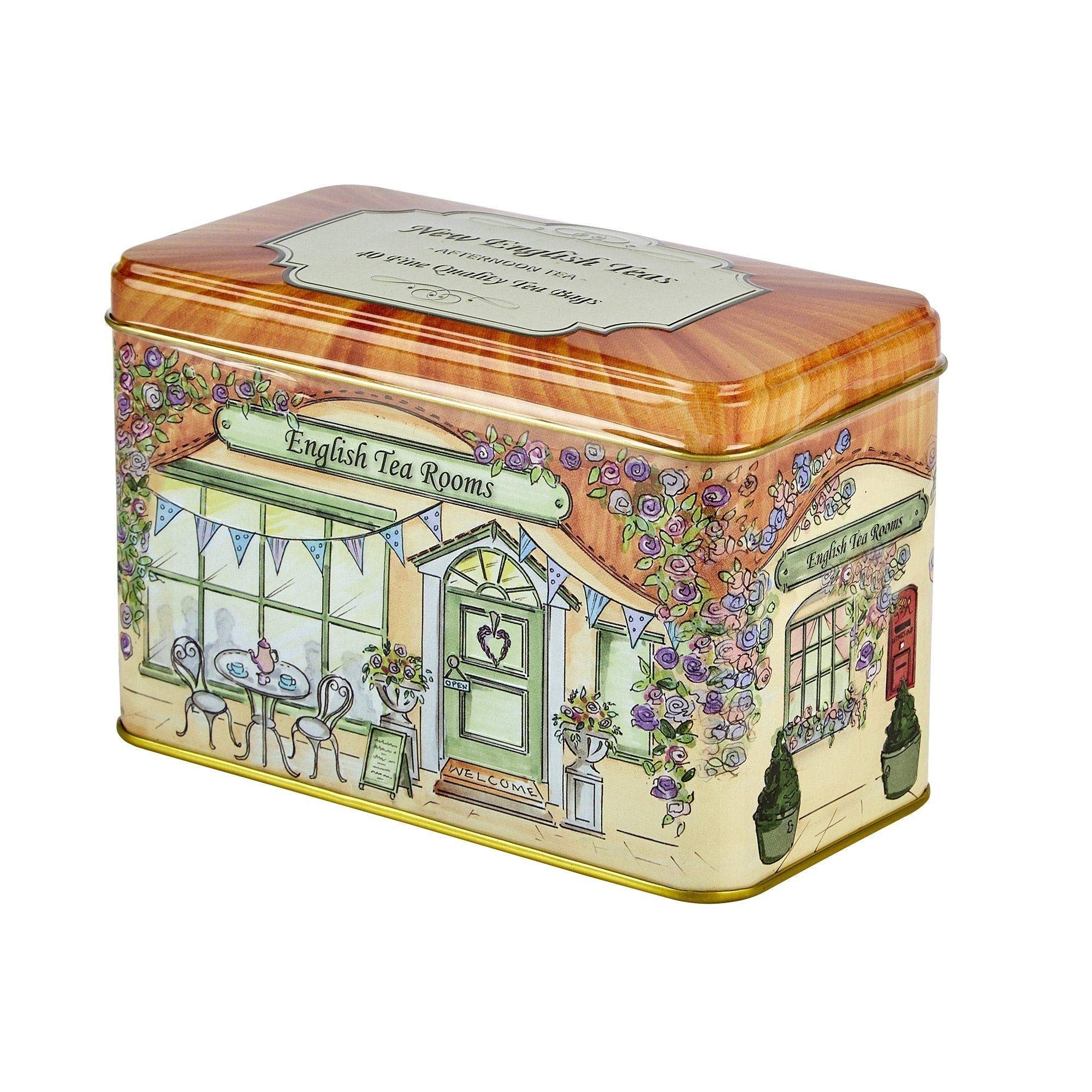 New English Teas Traditionelle Teedose für die englische Teestube mit 40 Nachmittagsteebeuteln