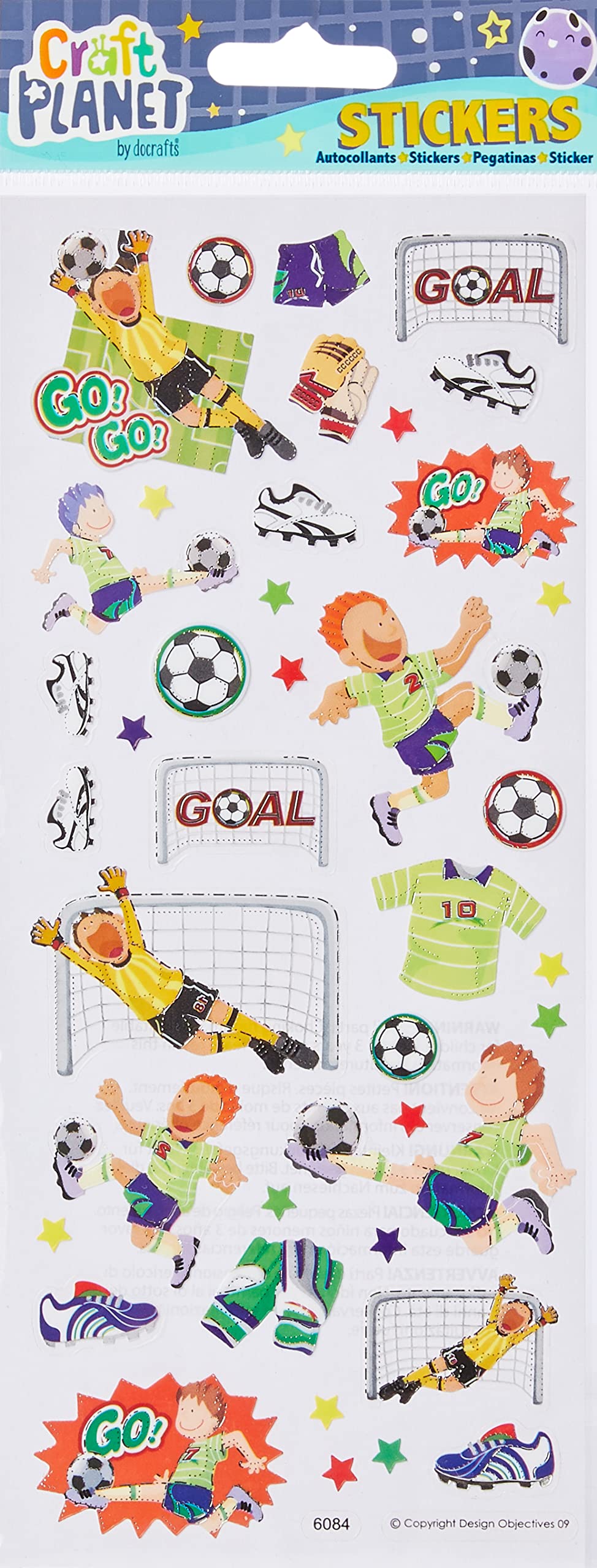 Craft Planet Fußballspiel-Aufkleber – verschiedene lustige Aufkleber für Bastelprojekte von Kindern