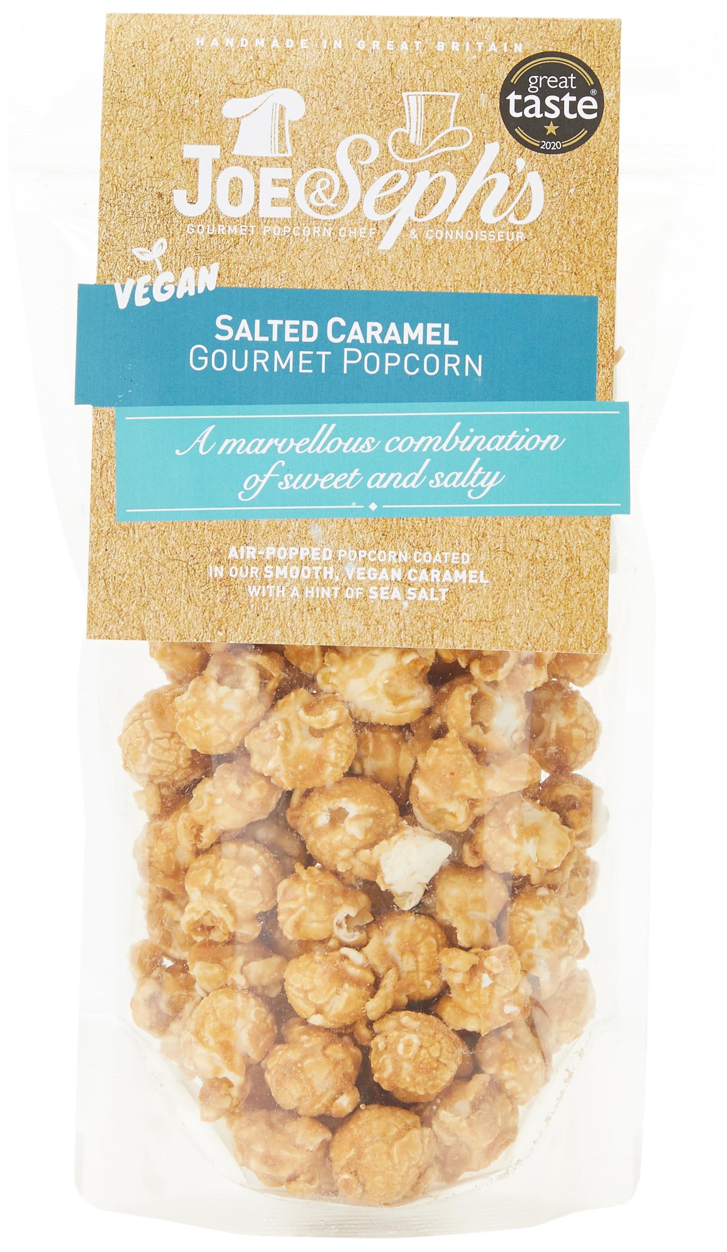 Joe & Seph's Veganes Salted Caramel Popcorn (80g) - Gourmet-Snack aus der Heißluftmaschine