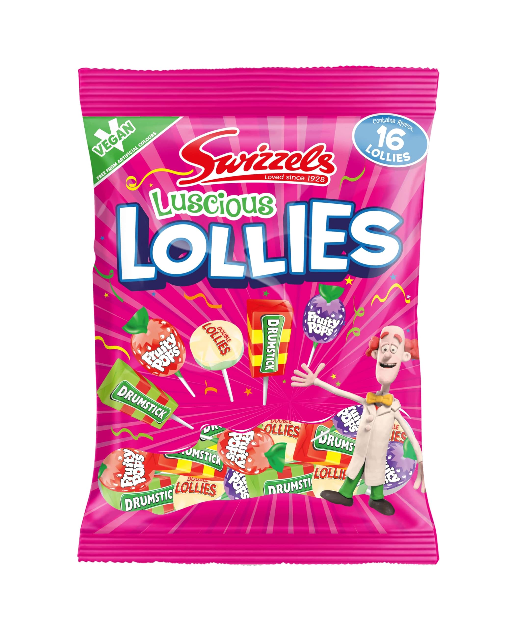 Swizzels Luscious Lollies 176 g – Drumstick & Fruity Pops, verschiedene Süßigkeiten