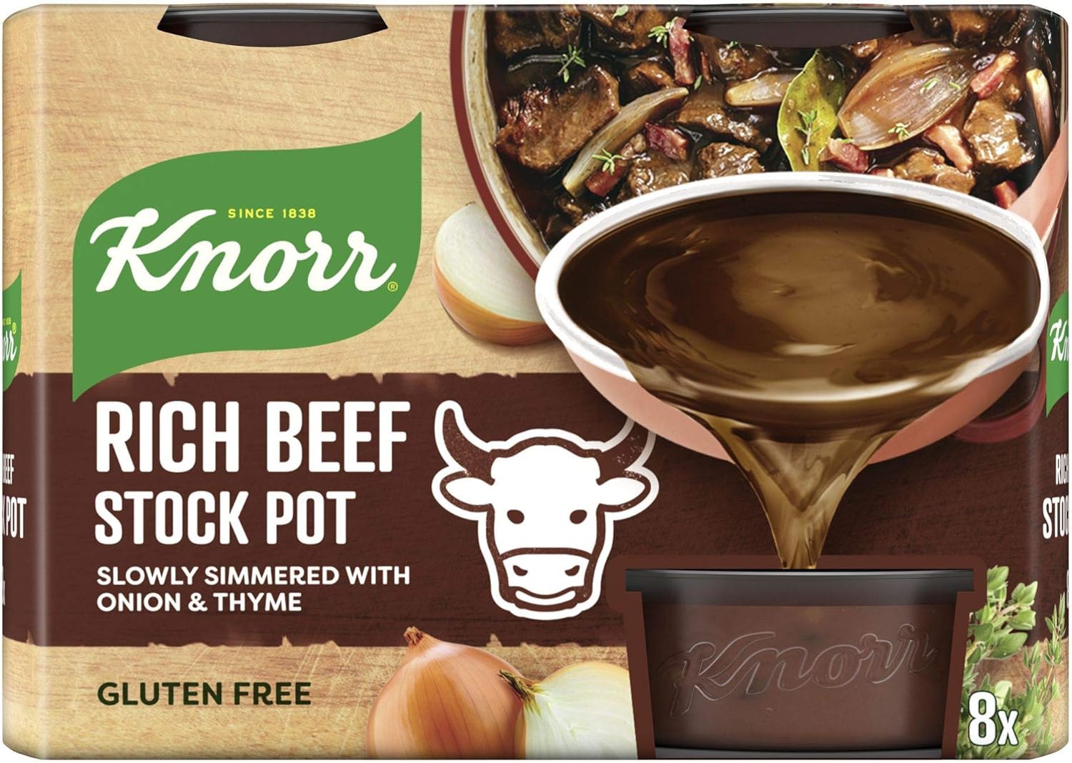 Knorr Reichhaltige Rinderbrühe glutenfrei, 8 x 28 g