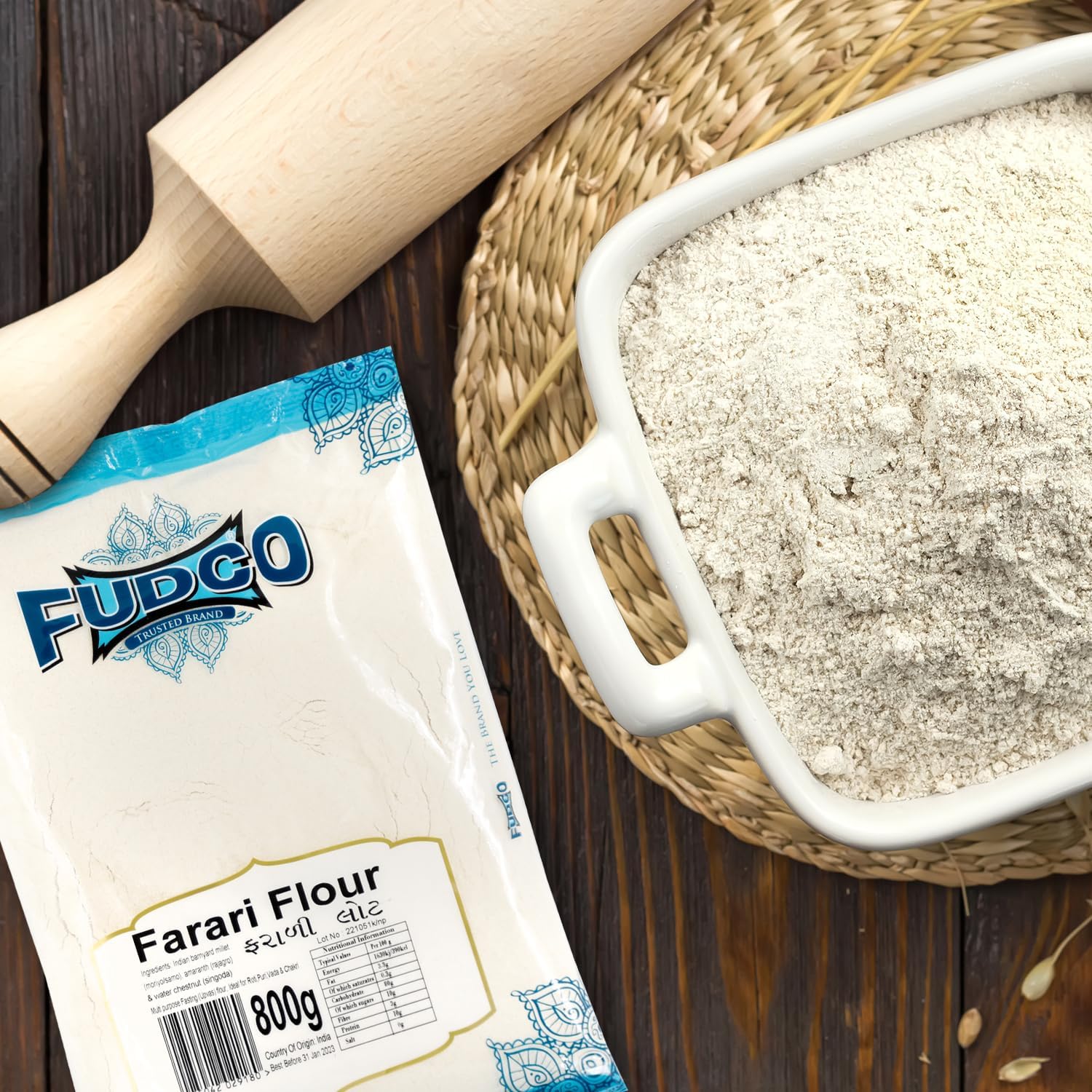 Fudco Farari-Mehl 800 g – Fastenfreundliche Hirse- und Wasserkastanienmehlmischung