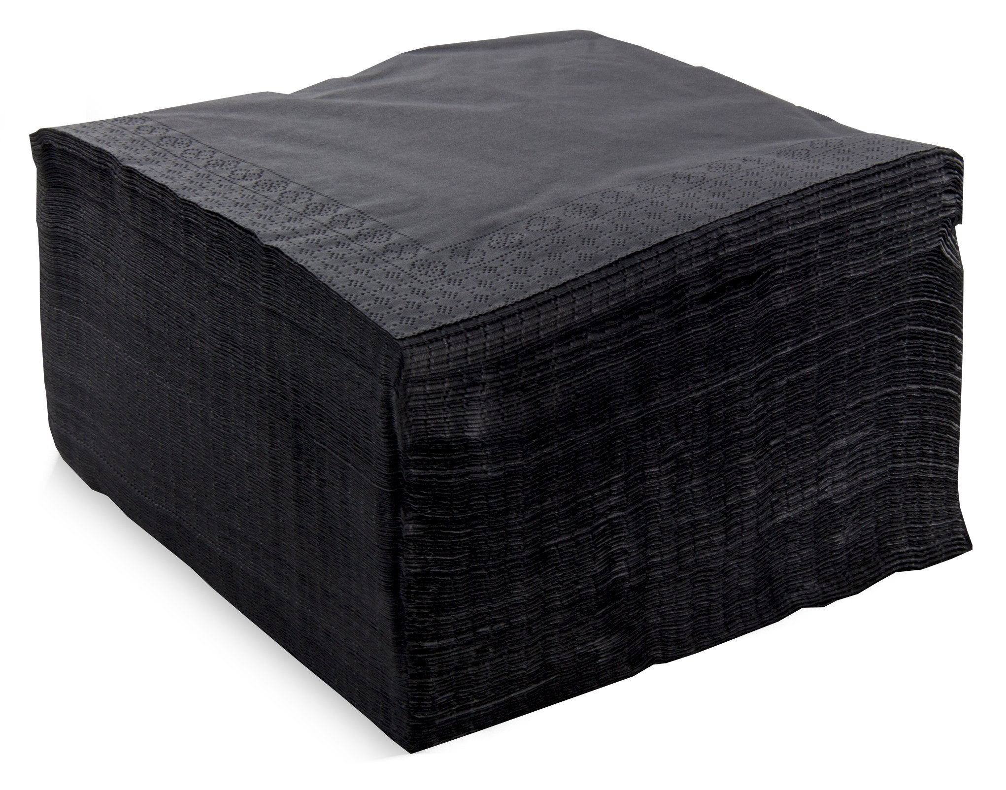 Morigami Servietten, 40 x 40 cm, 2-lagig, 1/4-Falz, 100 Stück, Schwarz