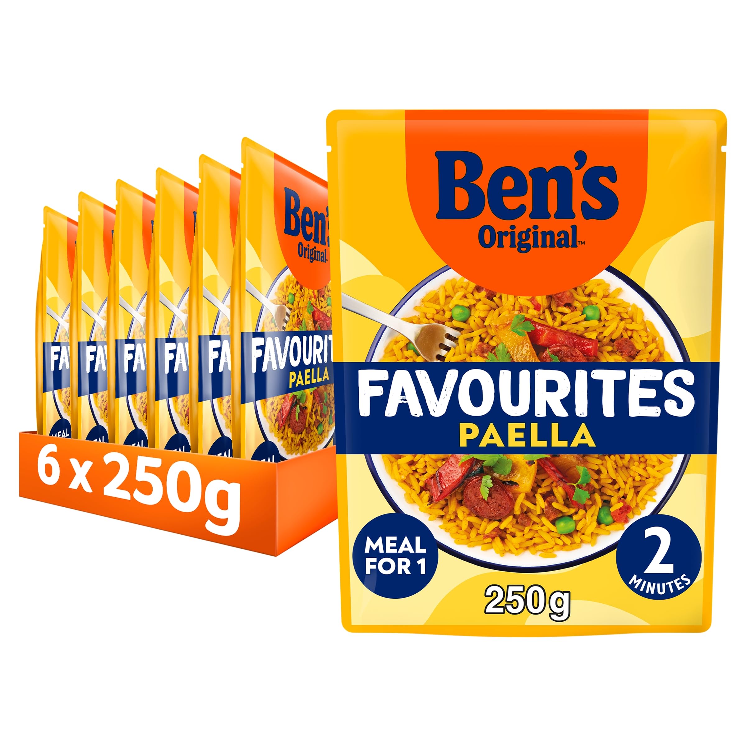 Ben's Original - Favoriten Paella Chorizo und Gemüse Mikrowellen-Reisgericht (6x 250g)