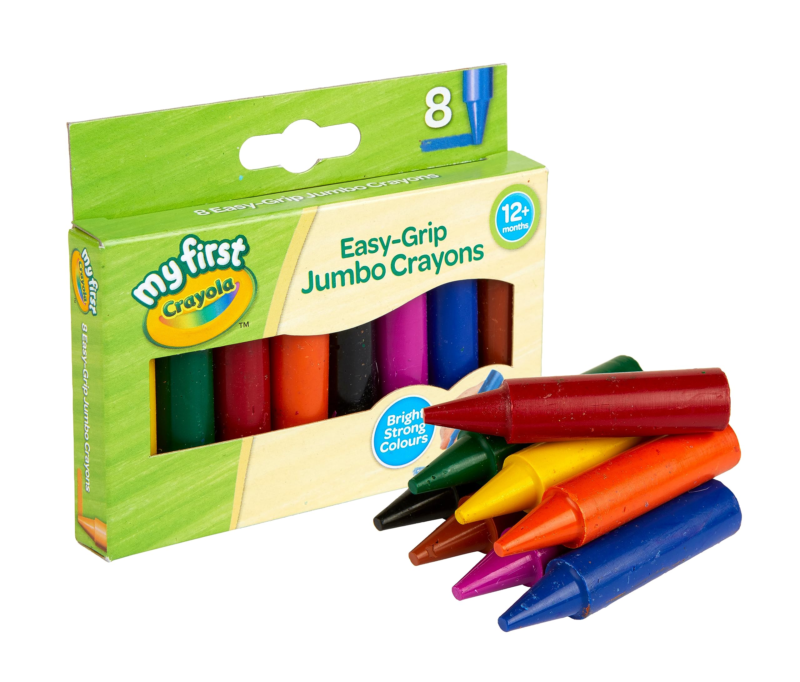 CRAYOLA MyFirst Jumbo-Buntstifte – griffige Wachsmalstifte für Kleinkinder, verschiedene Farben (8er-Pack)