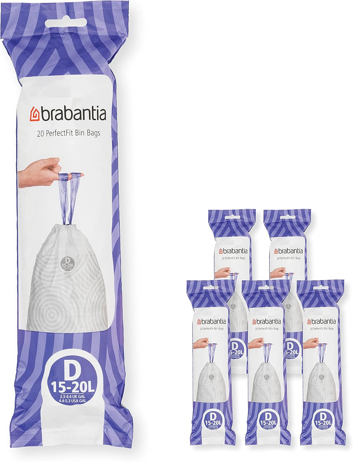 Brabantia - PerfectFit Müllbeutel Multipack (Größe D/15-20 Liter) Dicker Kunststoff