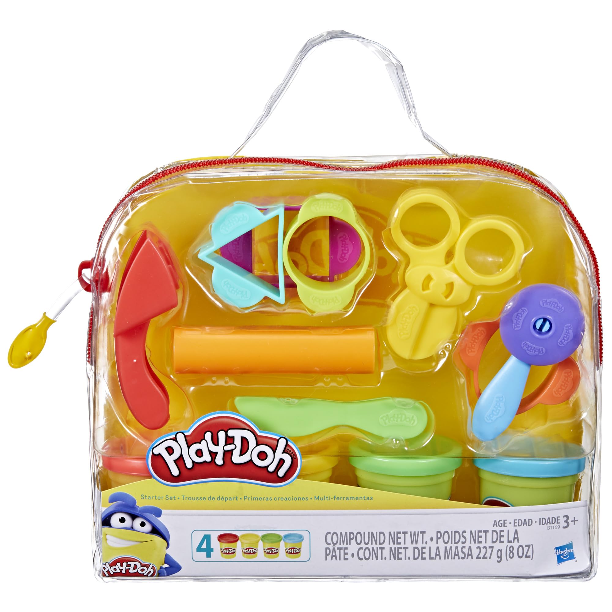 Play-Doh Starterset – 9 Werkzeuge, 4 Farben, wiederverwendbare Reisetasche für Kinder ab 3 Jahren