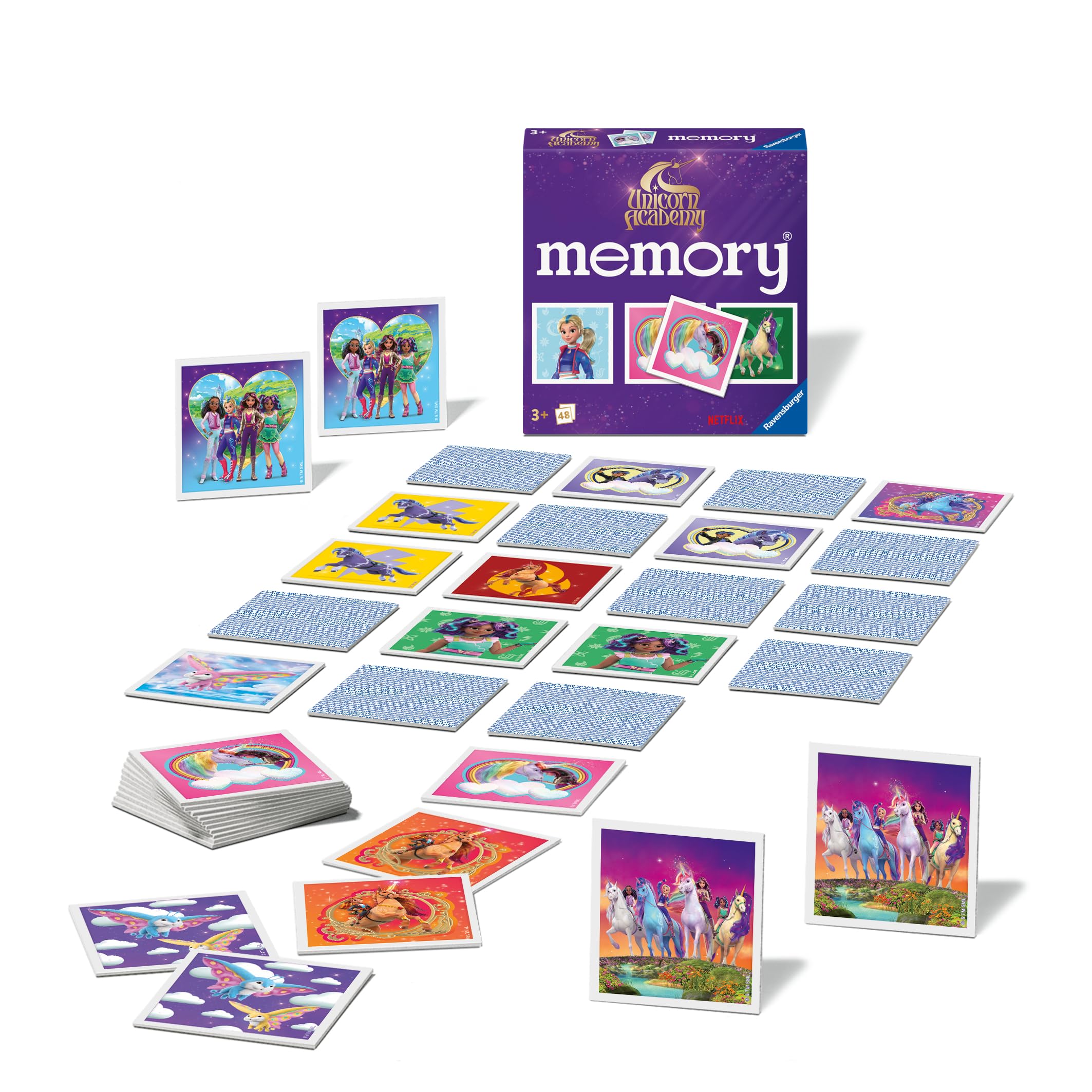 Ravensburger Unicorn Academy Mini Memory Game - Card Game for Kids 3 Years and Up
