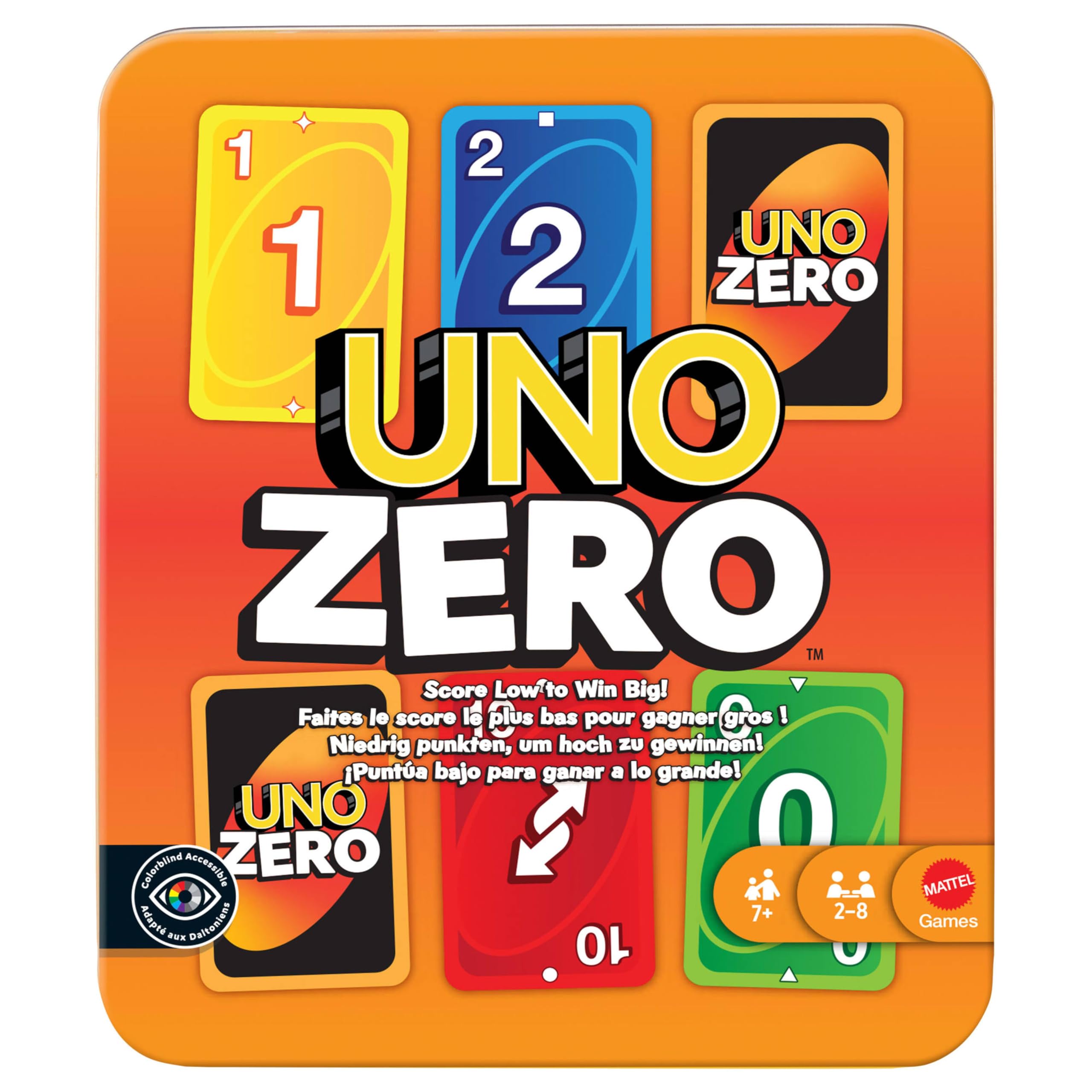 Mattel Games UNO Zero Kartenspiel in Aufbewahrungs- und Reisedose