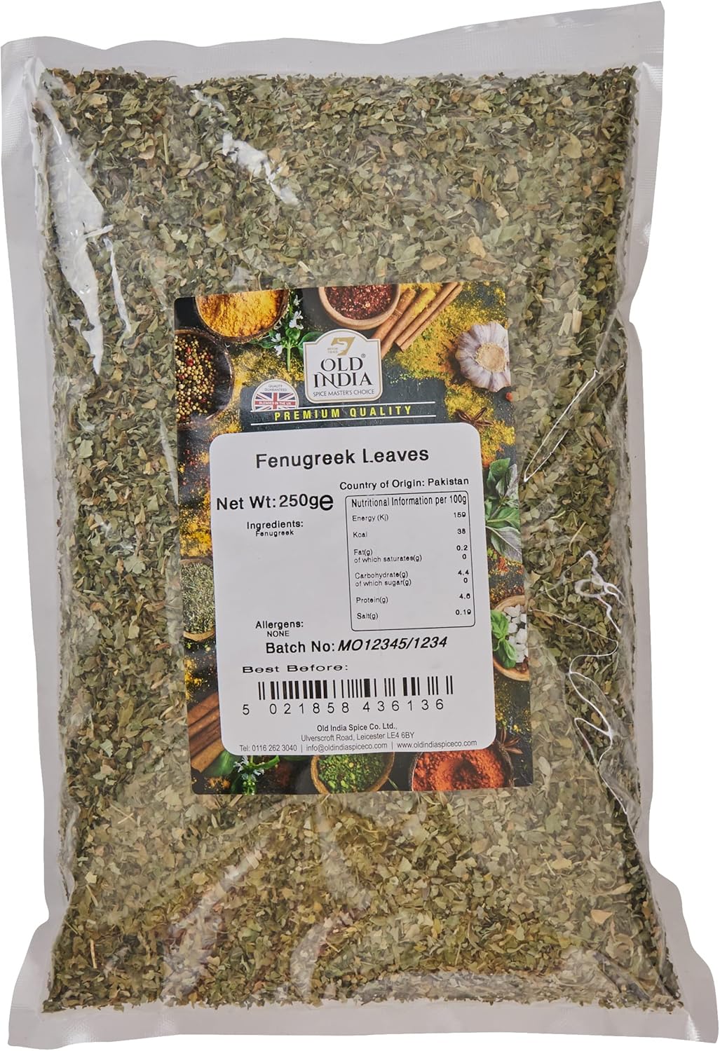Old India Bockshornkleeblätter, ganzes Gewürz, 250 g