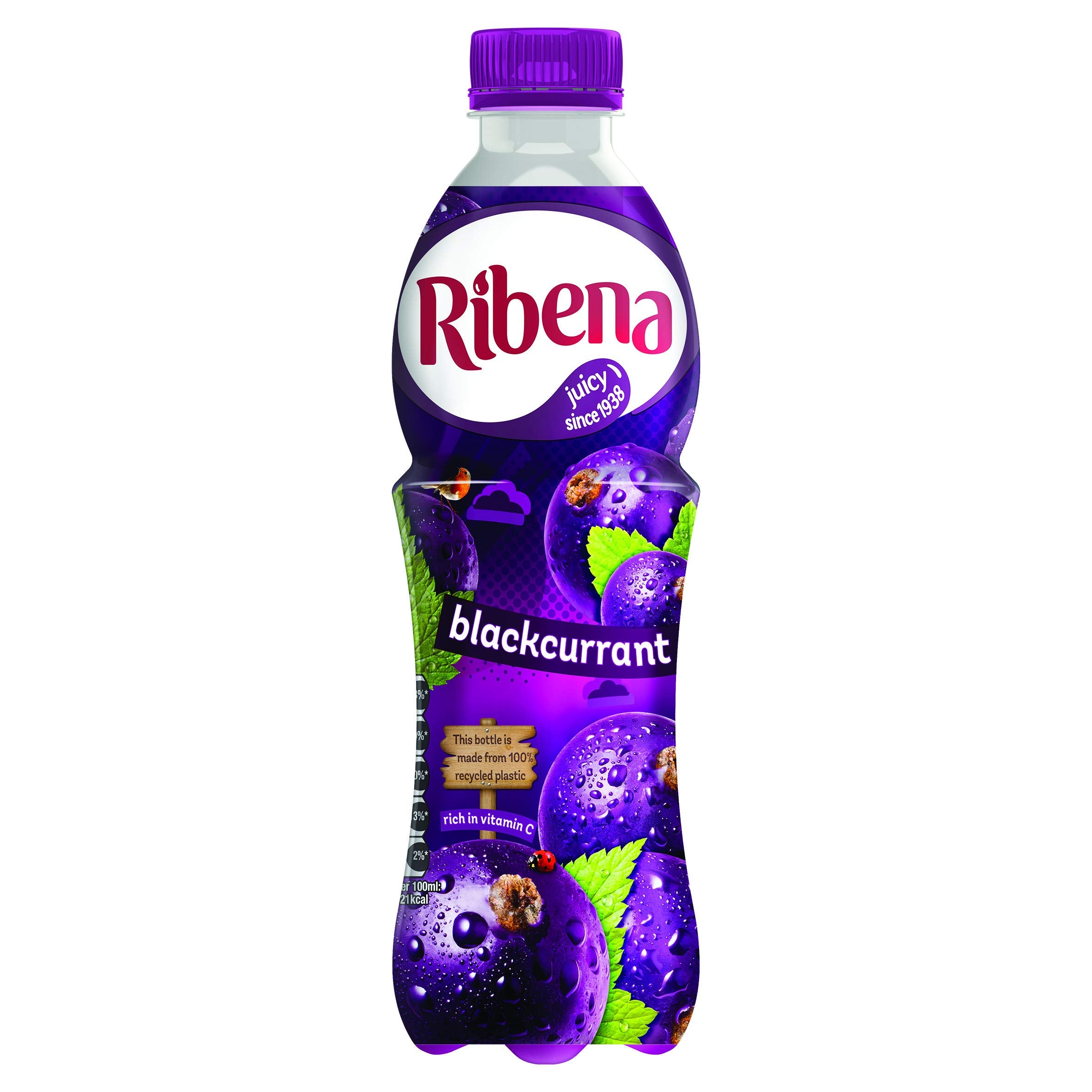 Ribena Schwarze Johannisbeere Saftgetränk 500 ml mit echtem Fruchtsaft, reich an Vitamin C