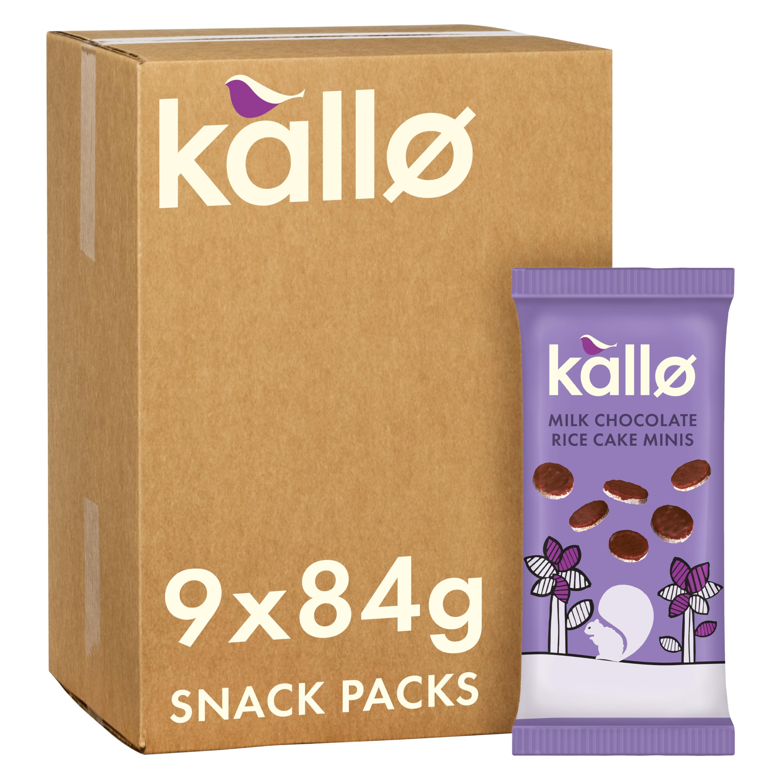 Kallo Mini-Reiswaffeln aus belgischer Milchschokolade, 9 x 84 g