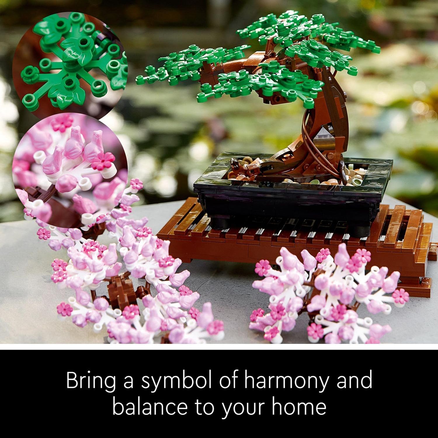 LEGO 10281 Icons Bonsai-Baum-Bauset – Kirschblüte und grüne Blätter für Erwachsene