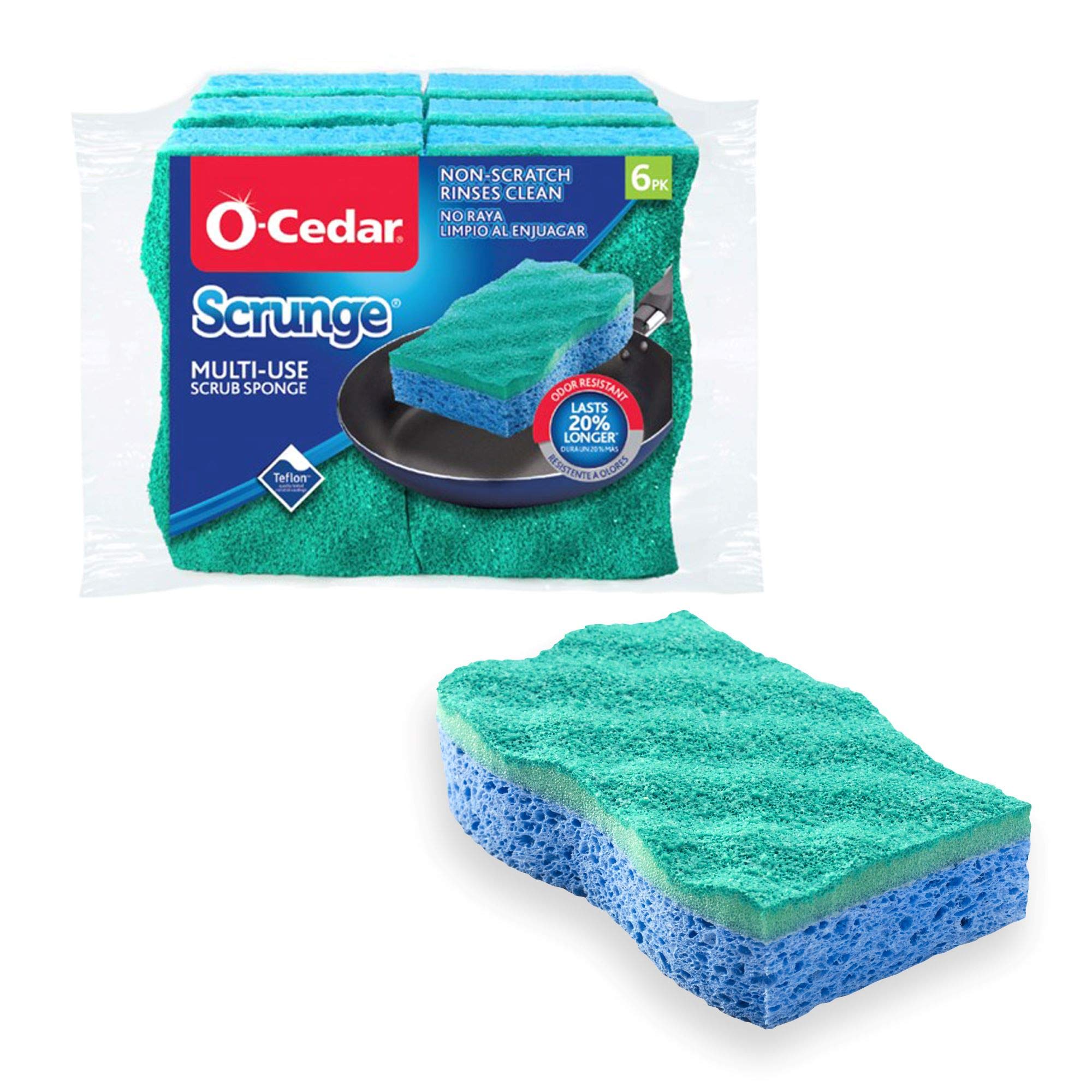 O-Cedar Scrunge Mehrzweck-Scheuerschwamm ohne Kratzer (6er-Pack)