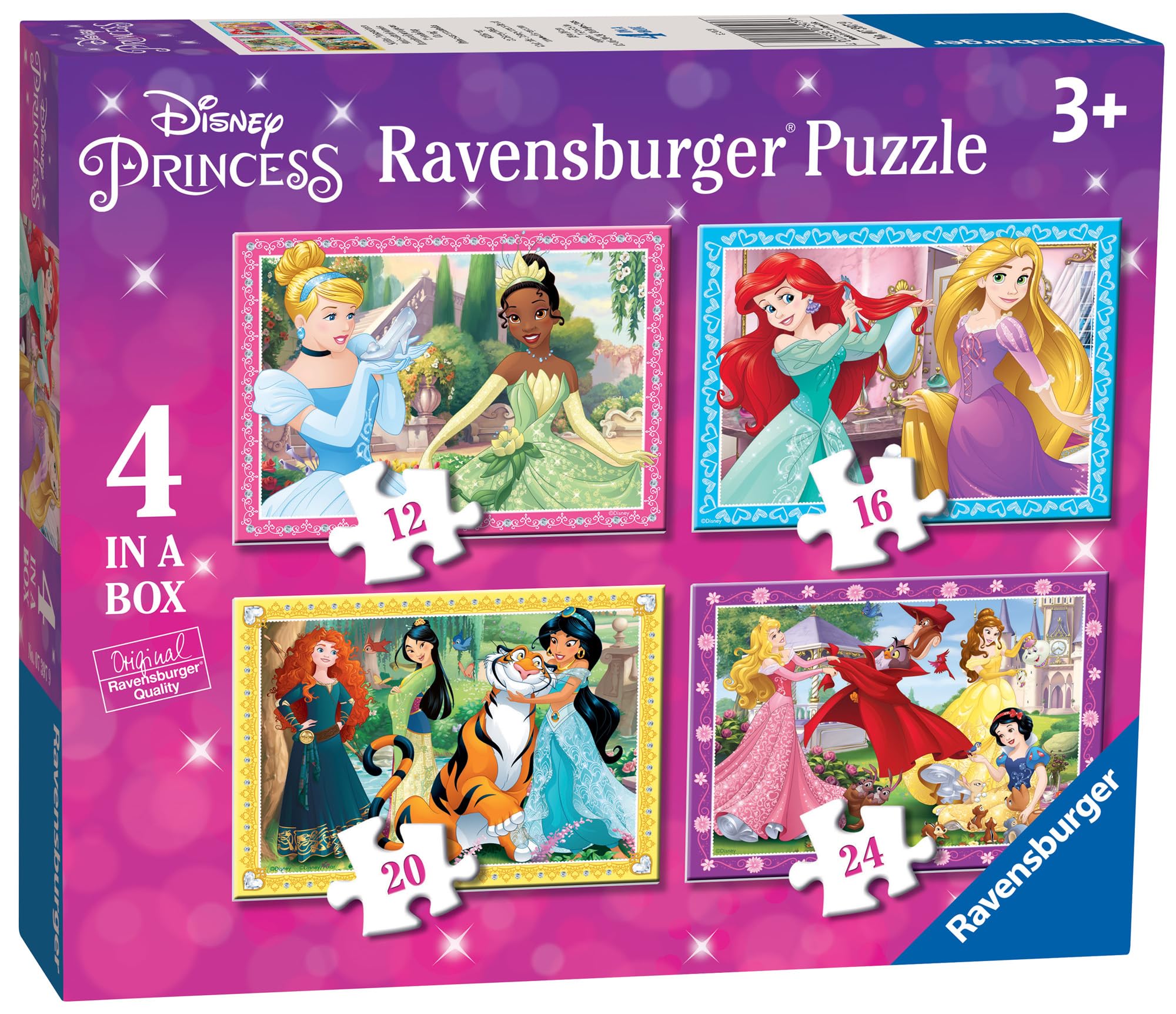 Ravensburger Disney Princess 4-in-1 Puzzle-Set – 12, 16, 20, 24 Teile Puzzle für Kinder